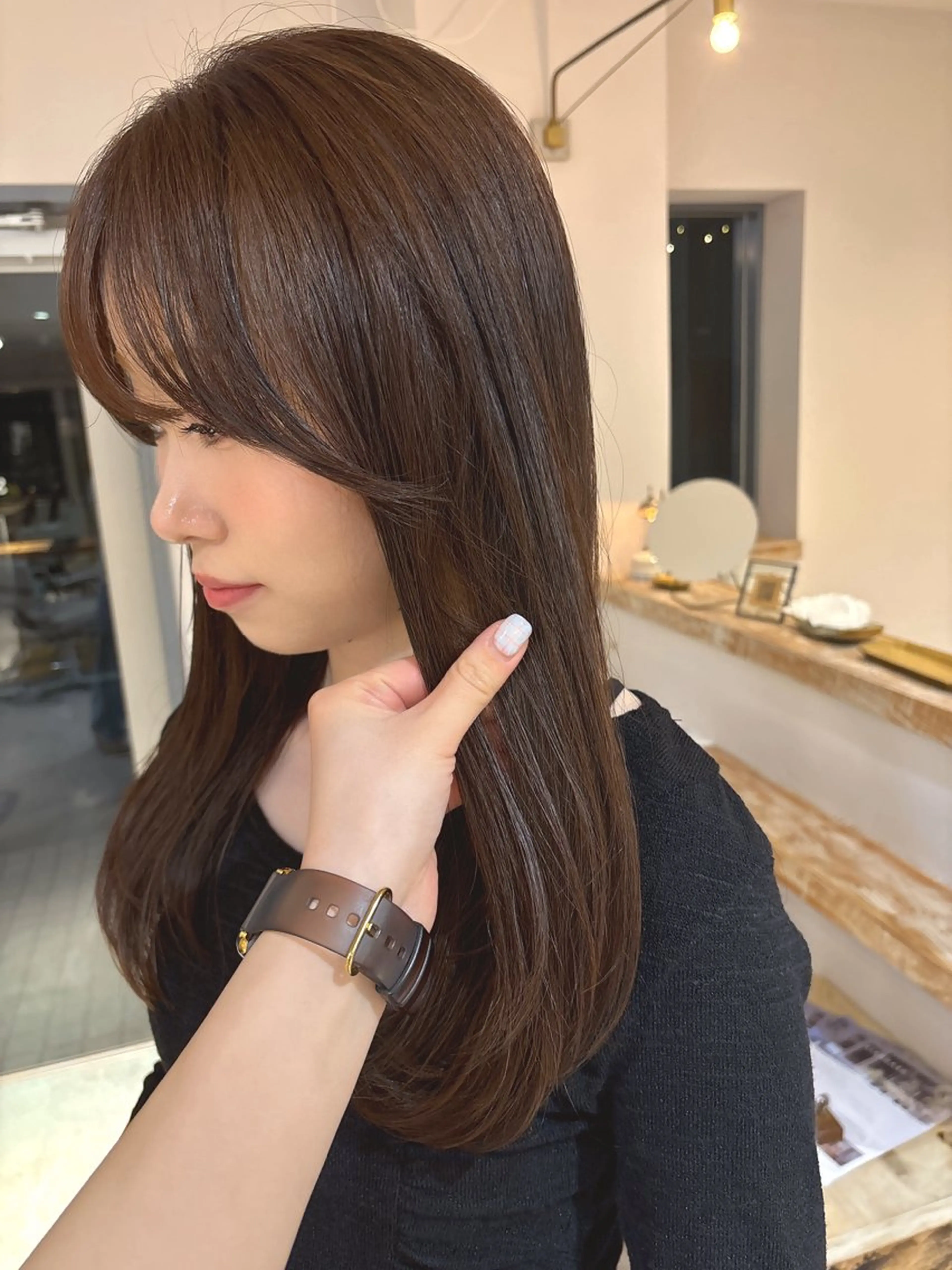 カラー 🎀調布仙川透明感オ リーブカラー干莉🎀のヘアスタイル