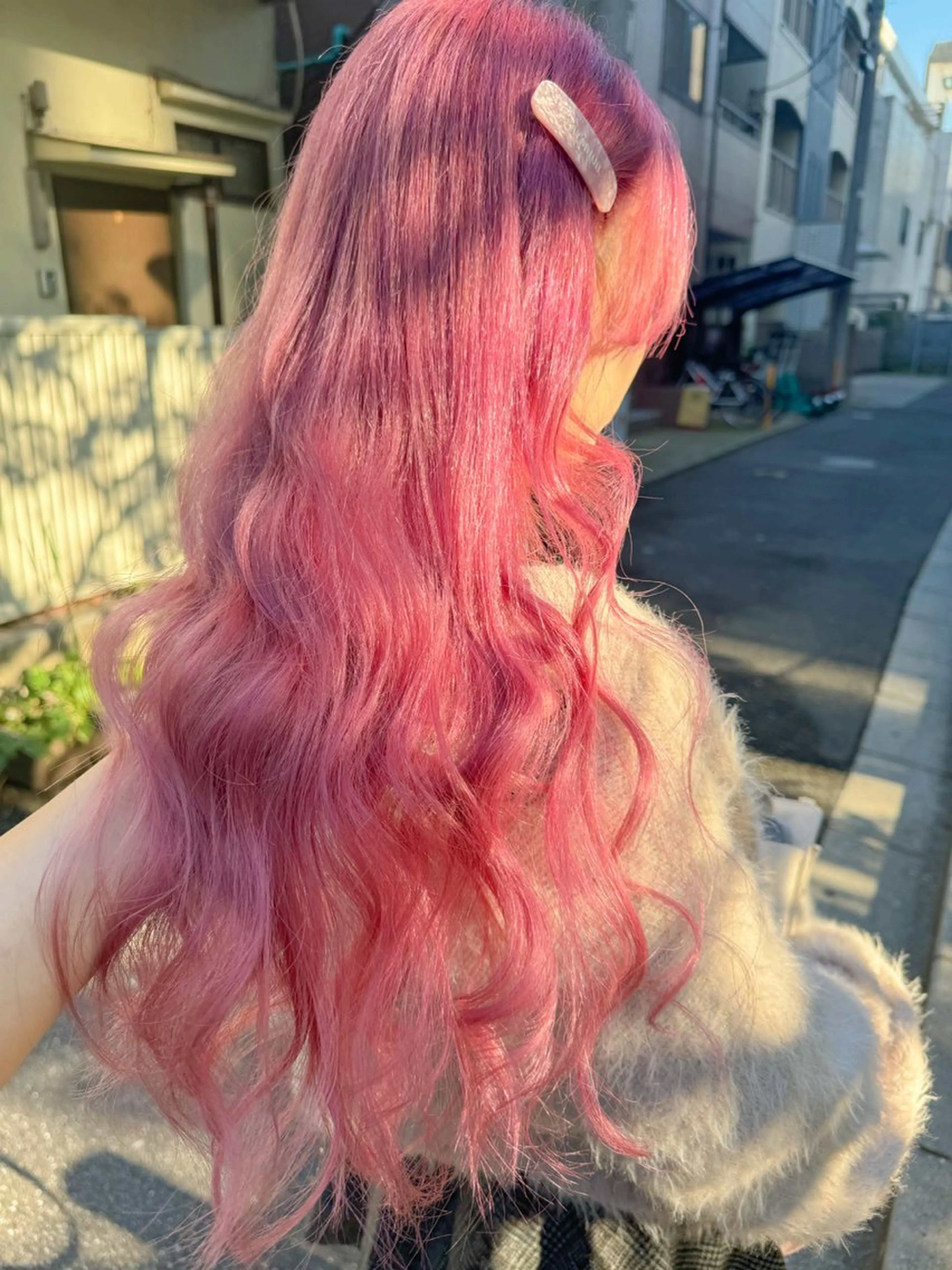 ロング カラー カシス ハイトーンカラー インナーカラー 韓国風カラー ラベンダーカラー ヘアカラー Chérie所属・Chérie 渋谷/カラーサロンのヘアスタイル