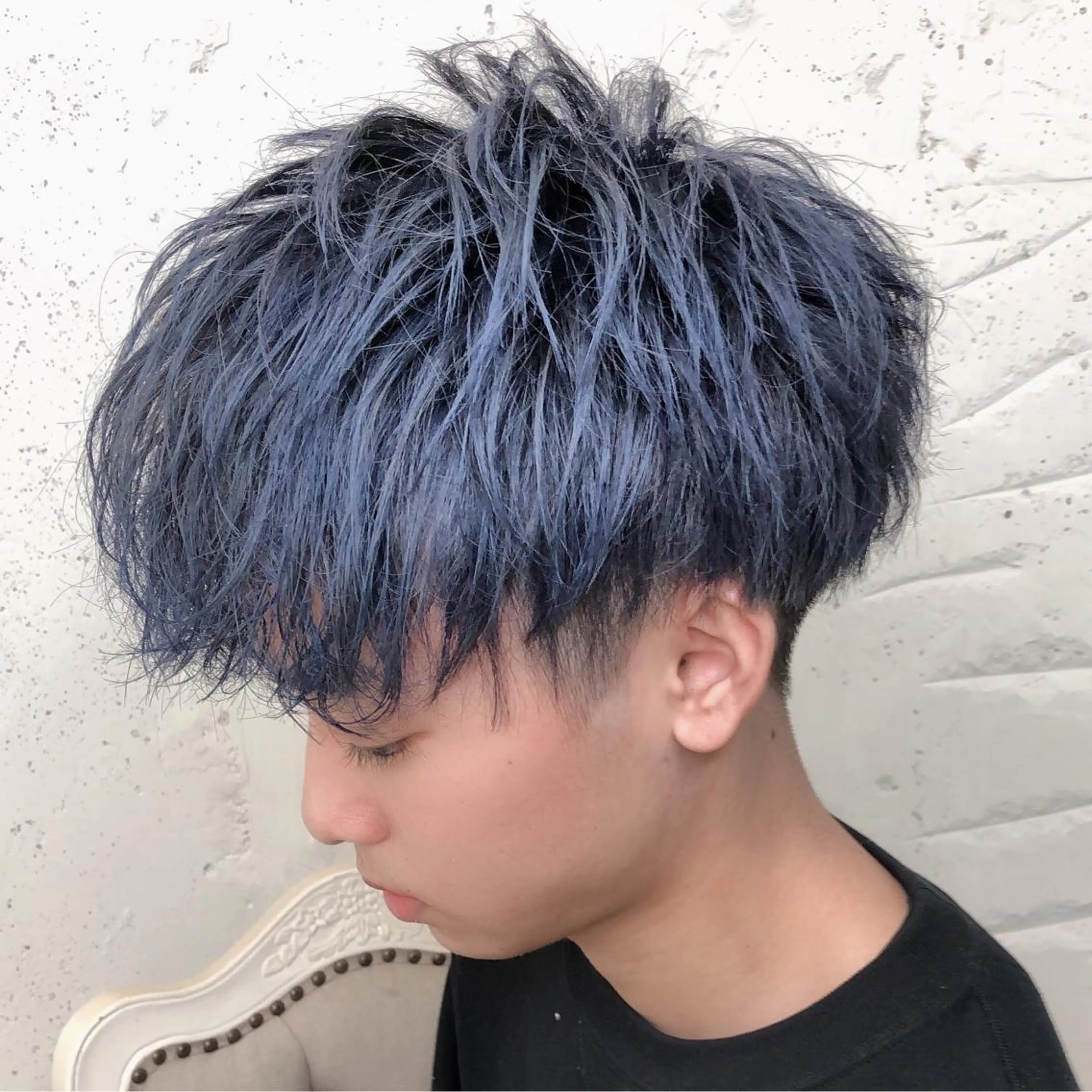 ショート カラー パーマ メンズ ［銀座］淡色 ラベンダー🫧大村のヘアスタイル