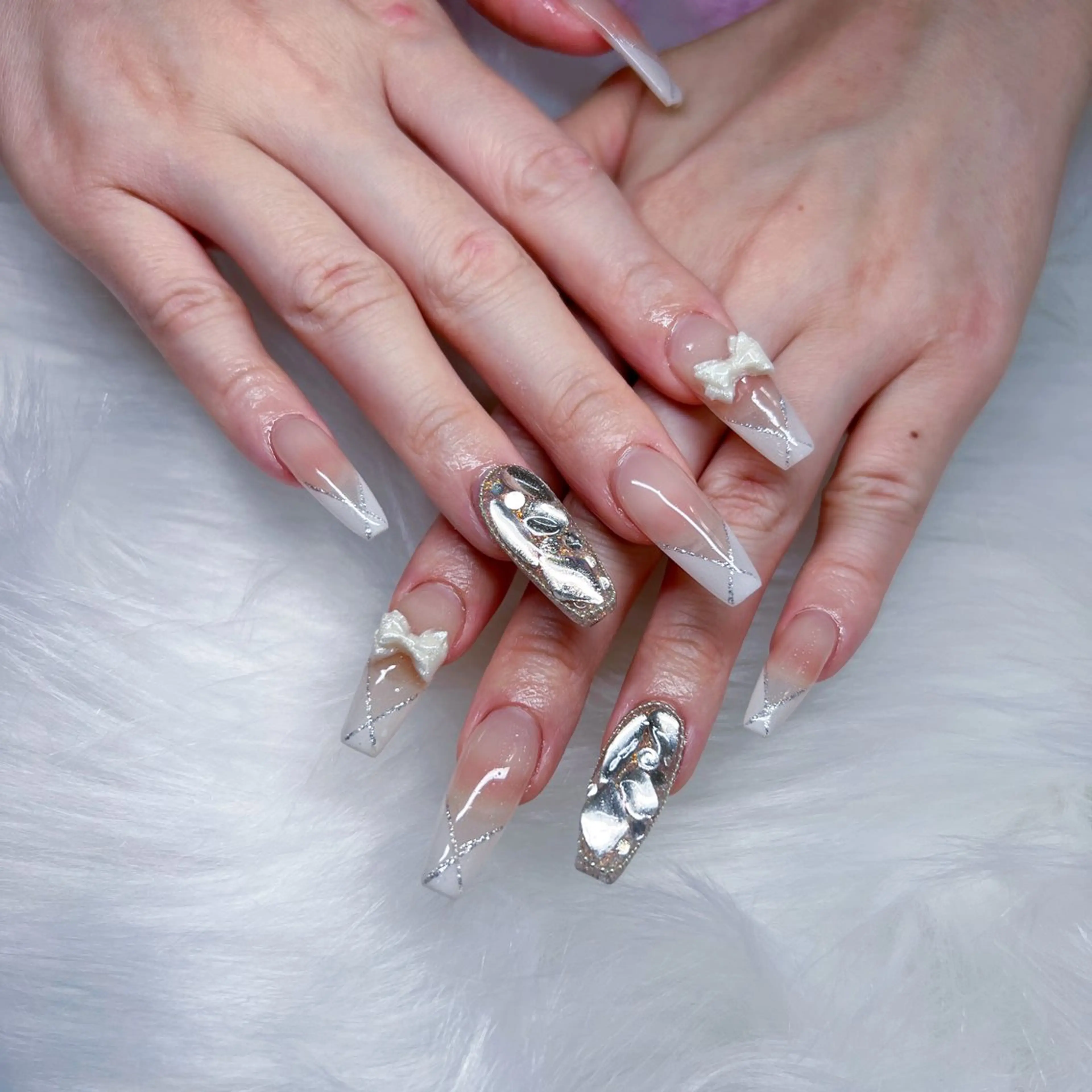 ロング ハンドネイル ハンドケア 💜MIYA nail川崎店のネイルデザイン