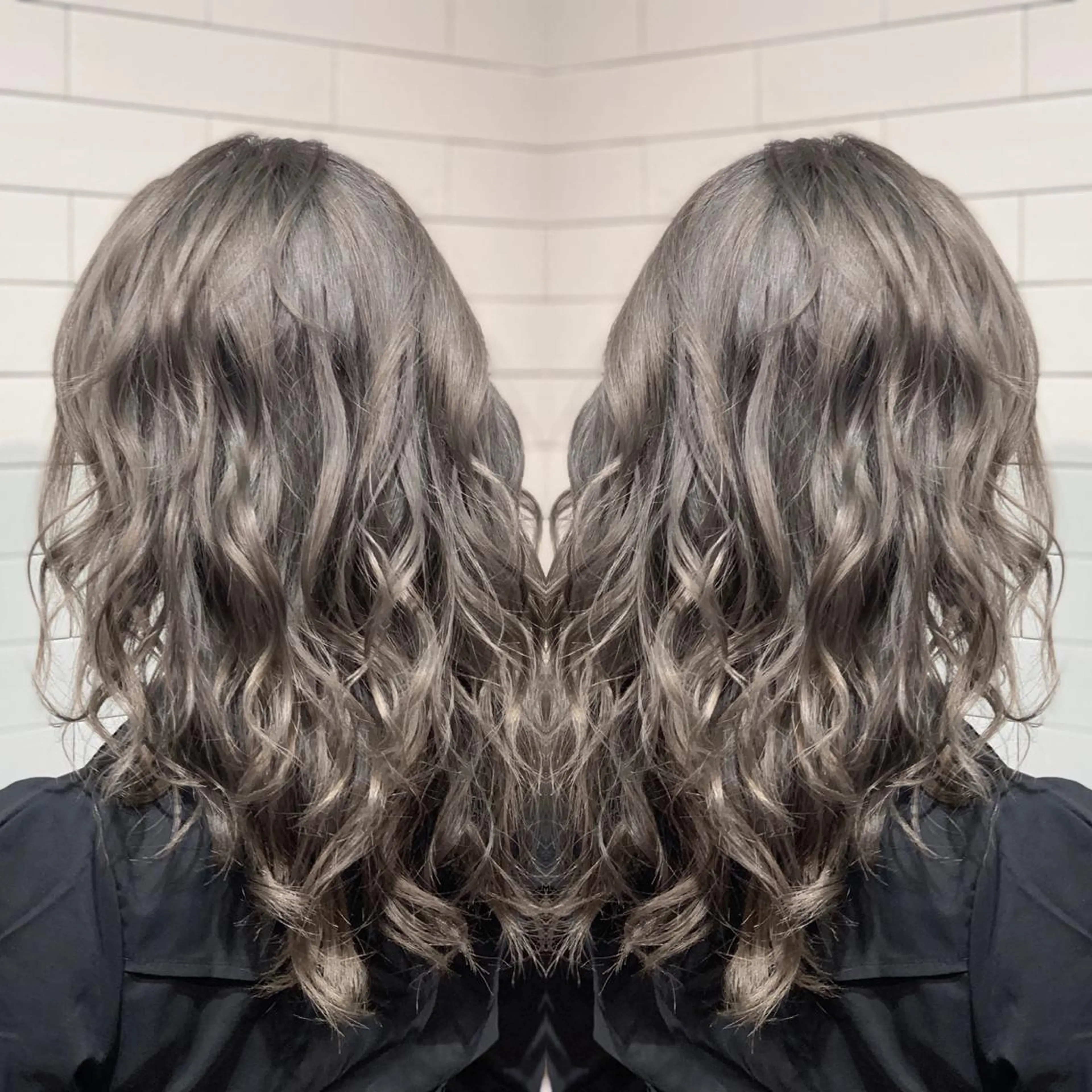 ミディアム カラー ヘアアレンジ カット ヘアカラー トリートメント 髪質改善×ハイトーン 中田啄也のヘアスタイル