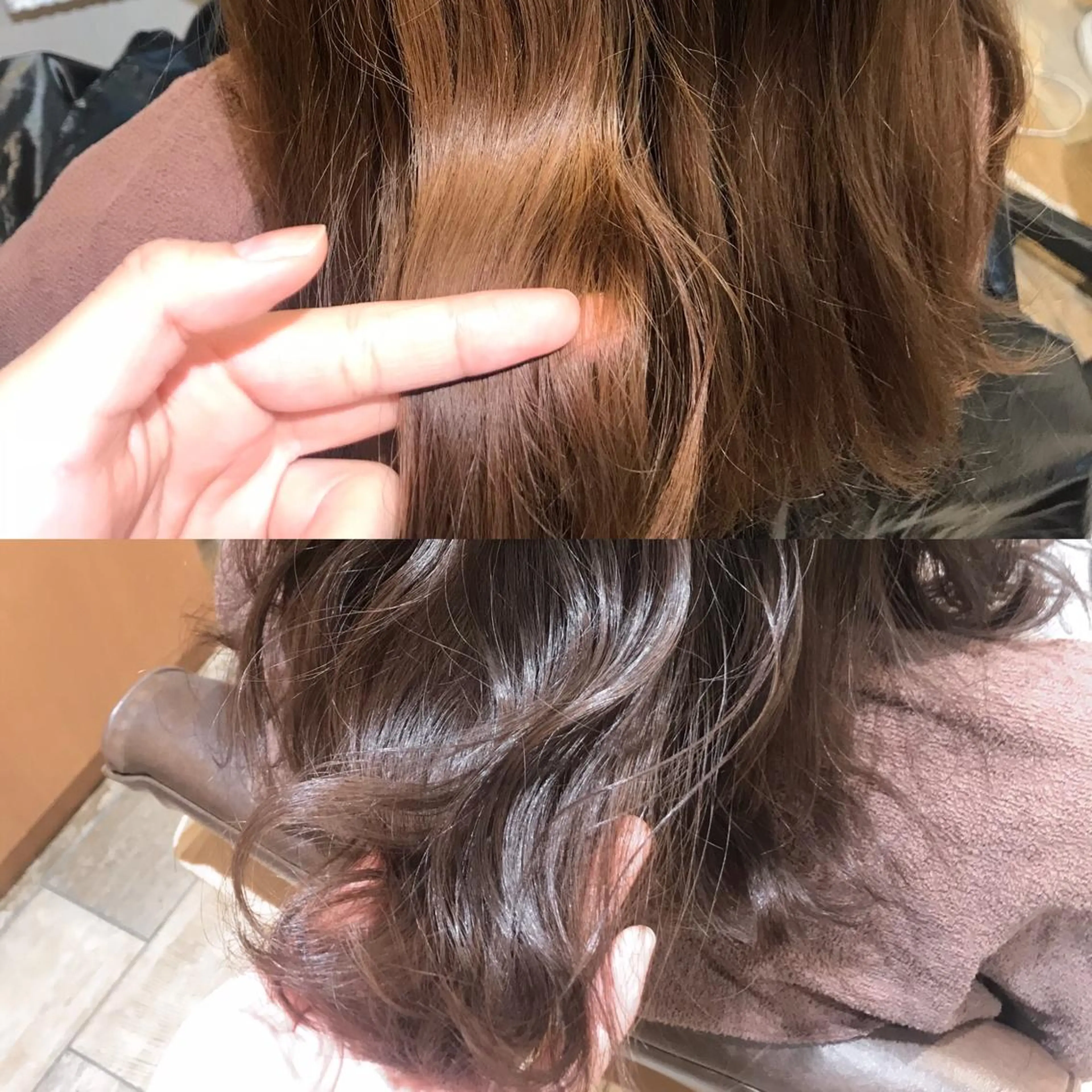 カラー ブリーチ オレンジ 石渡このみ 🍊レイヤーカットのヘアスタイル