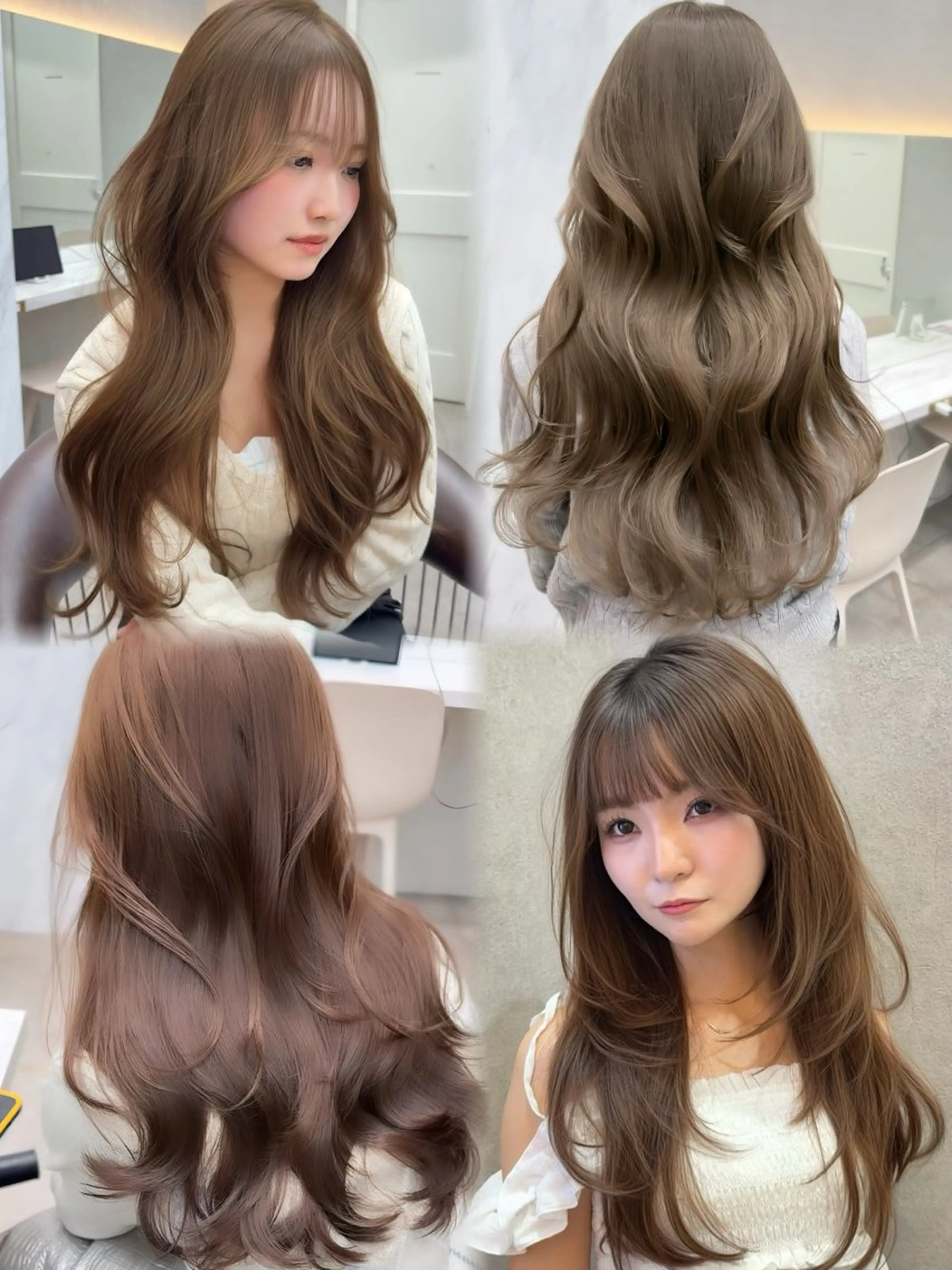 セミロング カラー カット ヘアカラー トリートメント ダブルカラー 韓国ヘアKYONのヘアスタイル