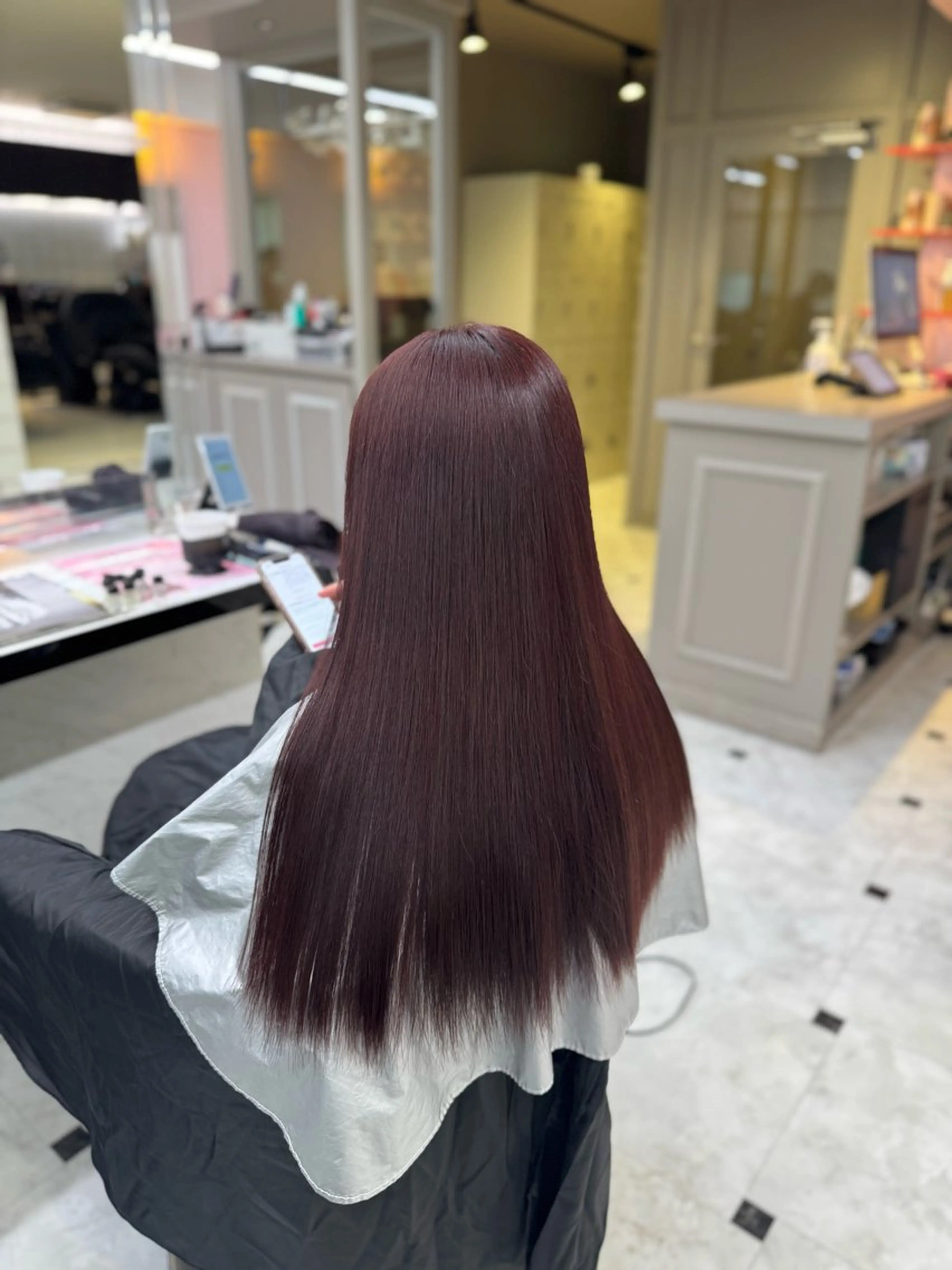 ロング ヘアカラー トリートメント ヘッドスパ ヘアセット ♥️韓国/ガーリー 暖色misa♥️のヘアスタイル