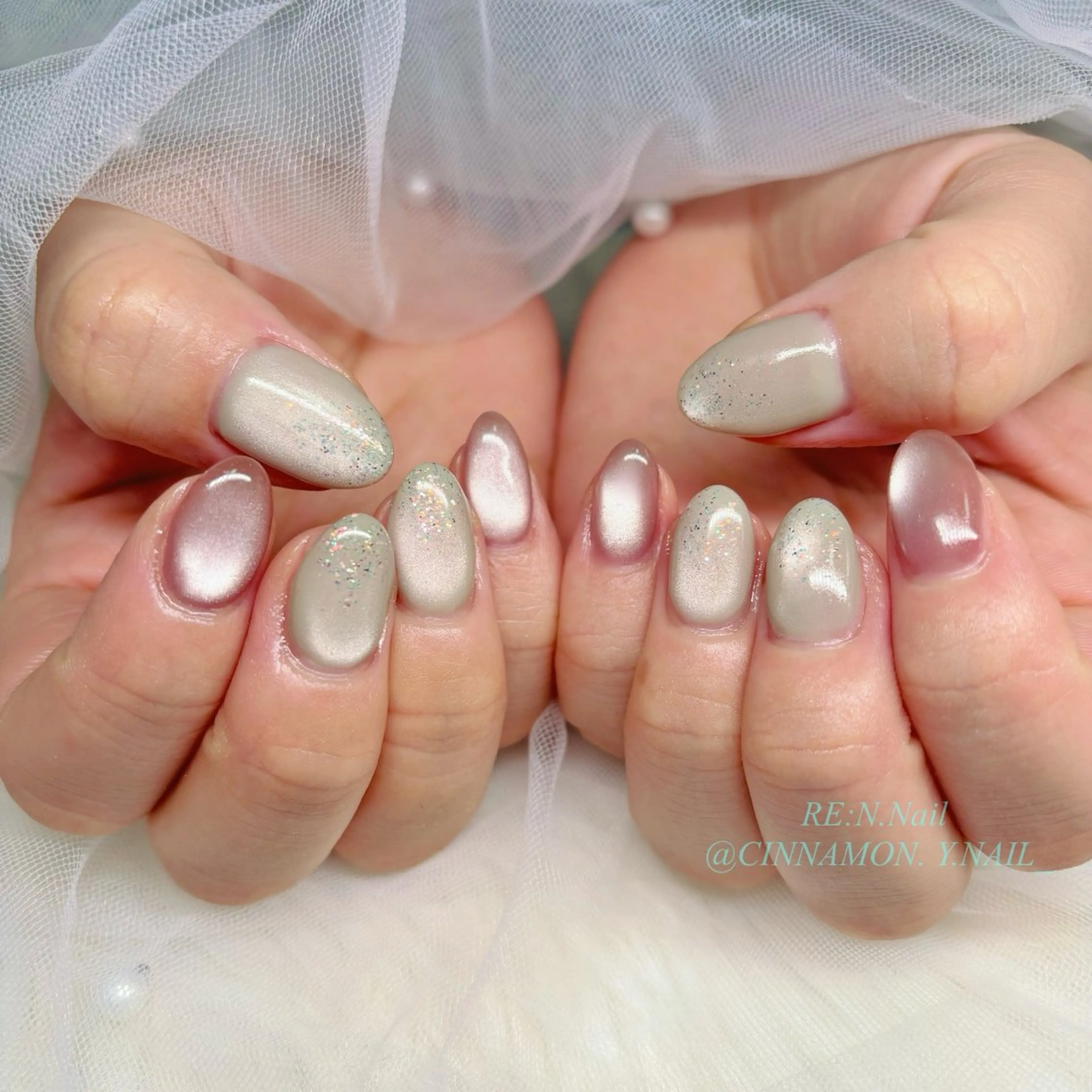 ネイル ハンドネイル Yuna🩵 RE:N.Nailのネイルデザイン