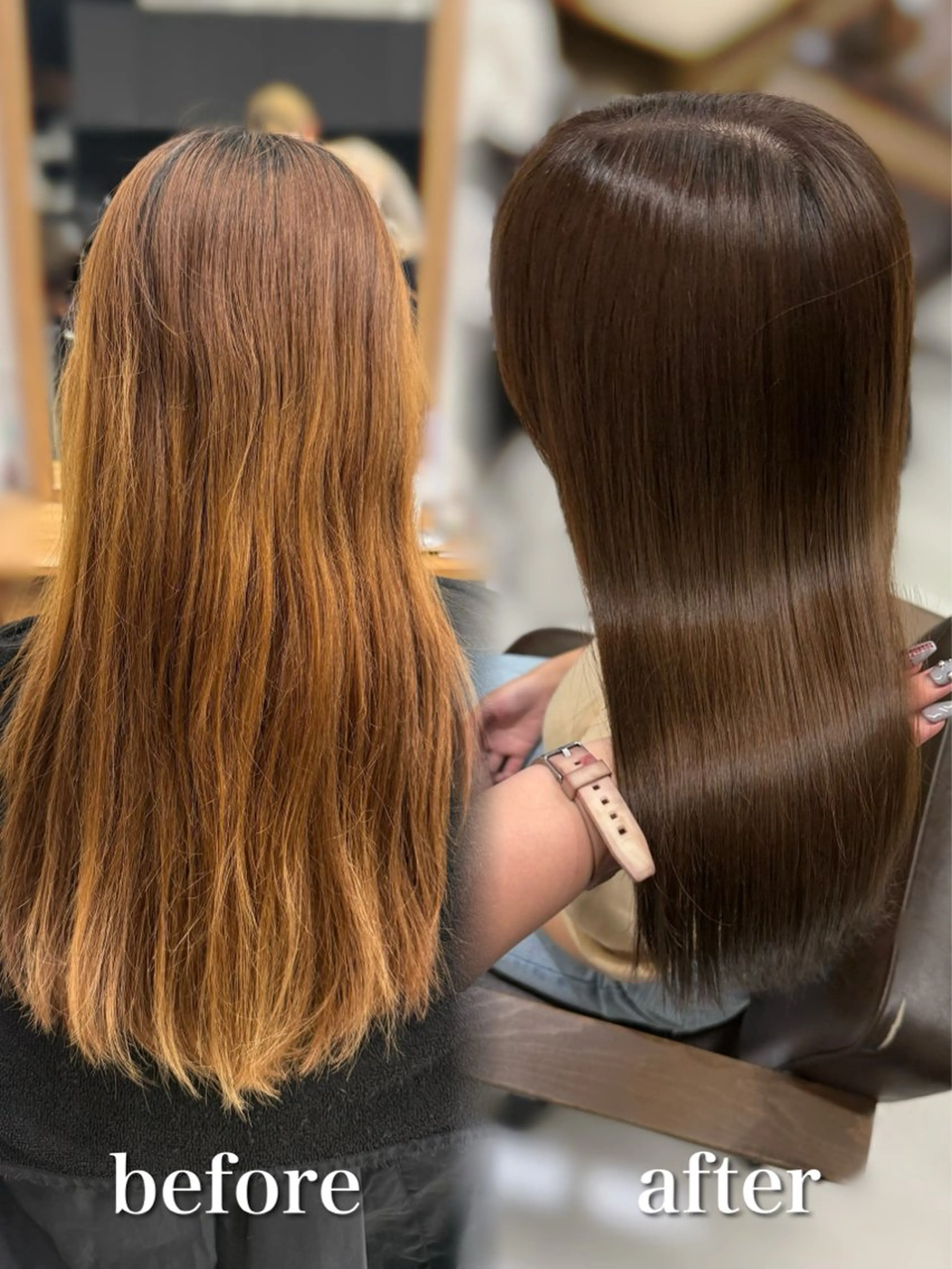 韓国ヘアカット+プレミアムカラー+髪質改善トリートメント🩵ྀིの写真