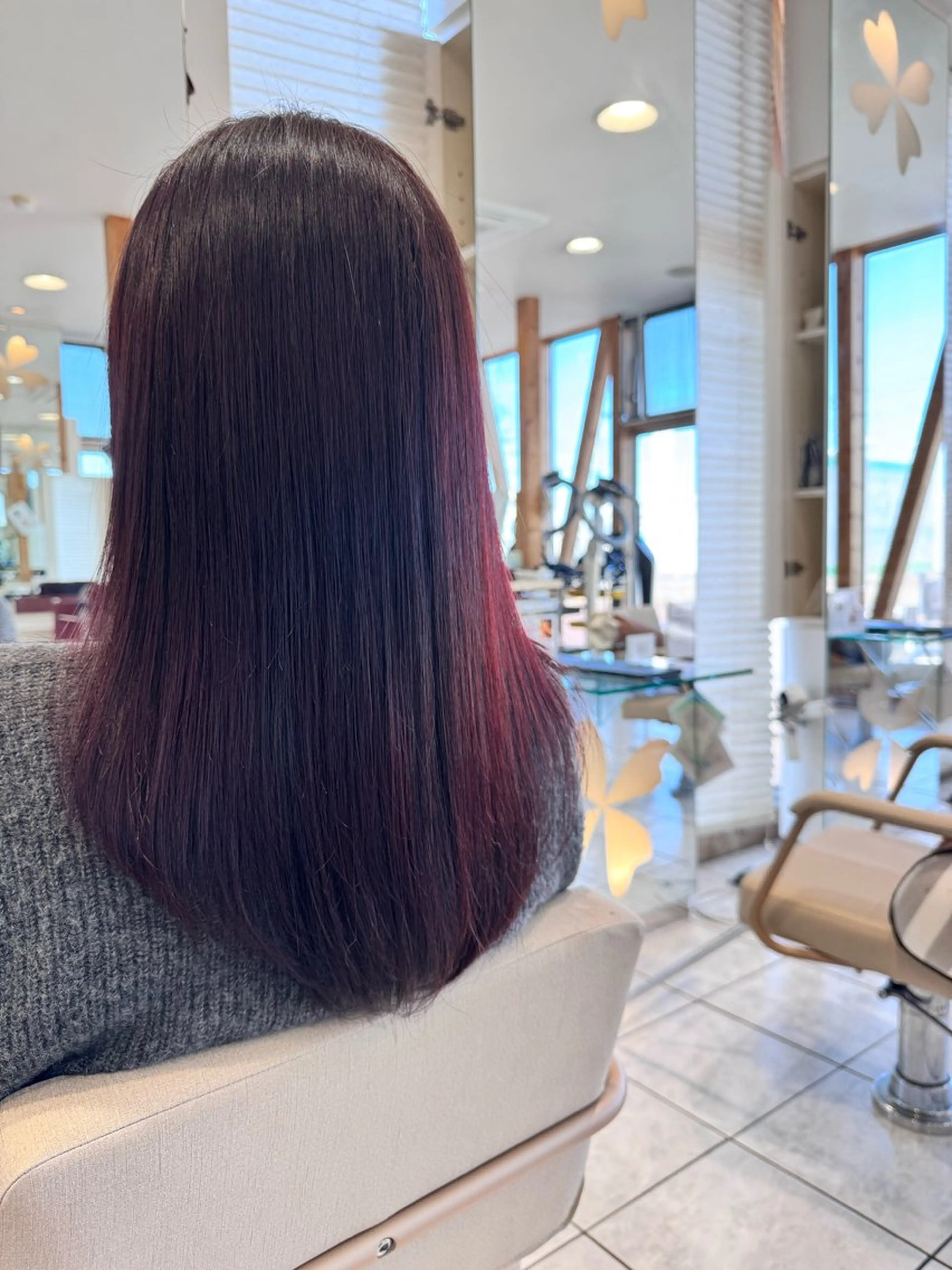 セミロング カラー レッドカラー ヘアカラー 山下竣介 ヘアカラー専門美容師のヘアスタイル