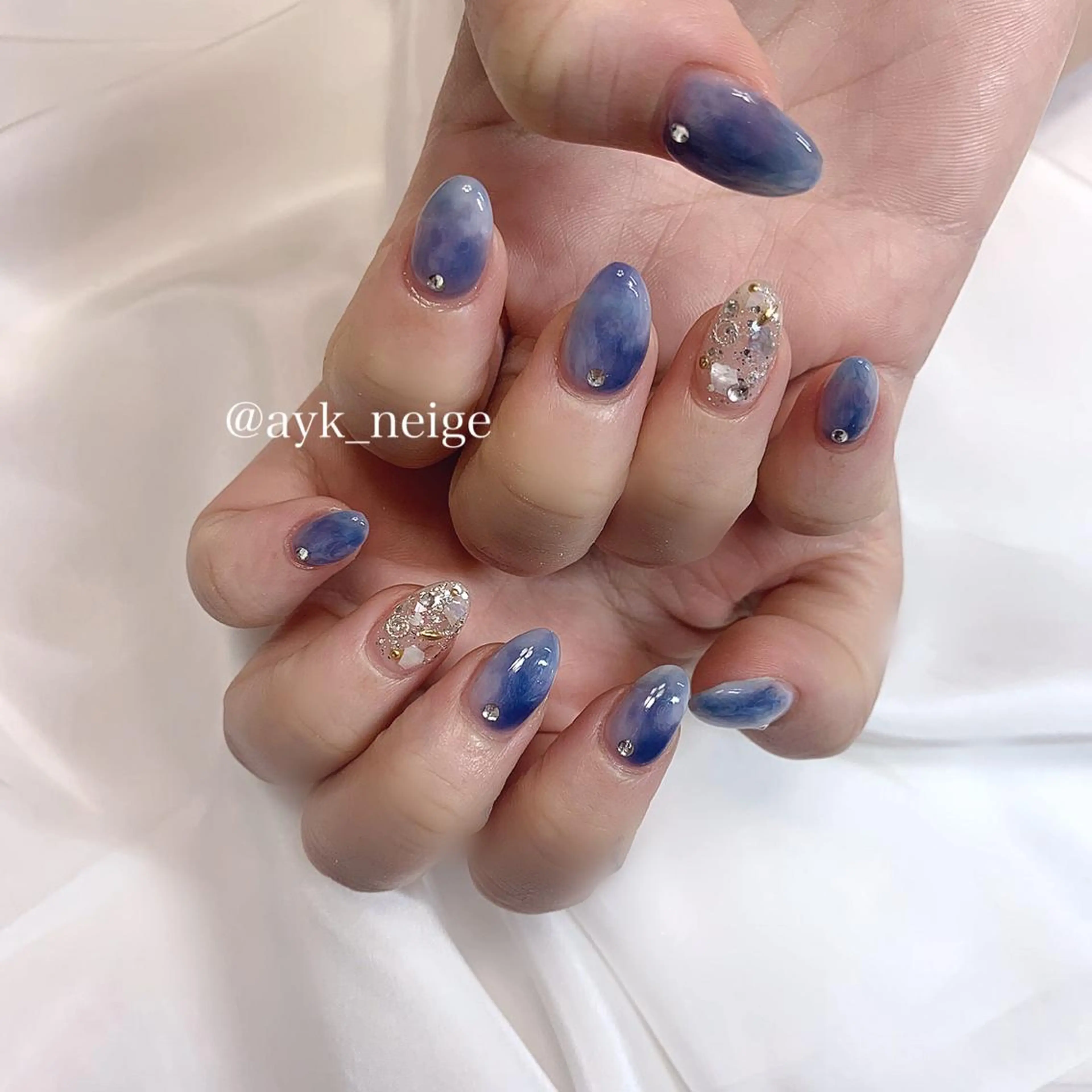 ネイル フットネイル ハート 韓国ネイル 冬ネイル n'eige nail所属・大谷 綾香のネイルデザイン