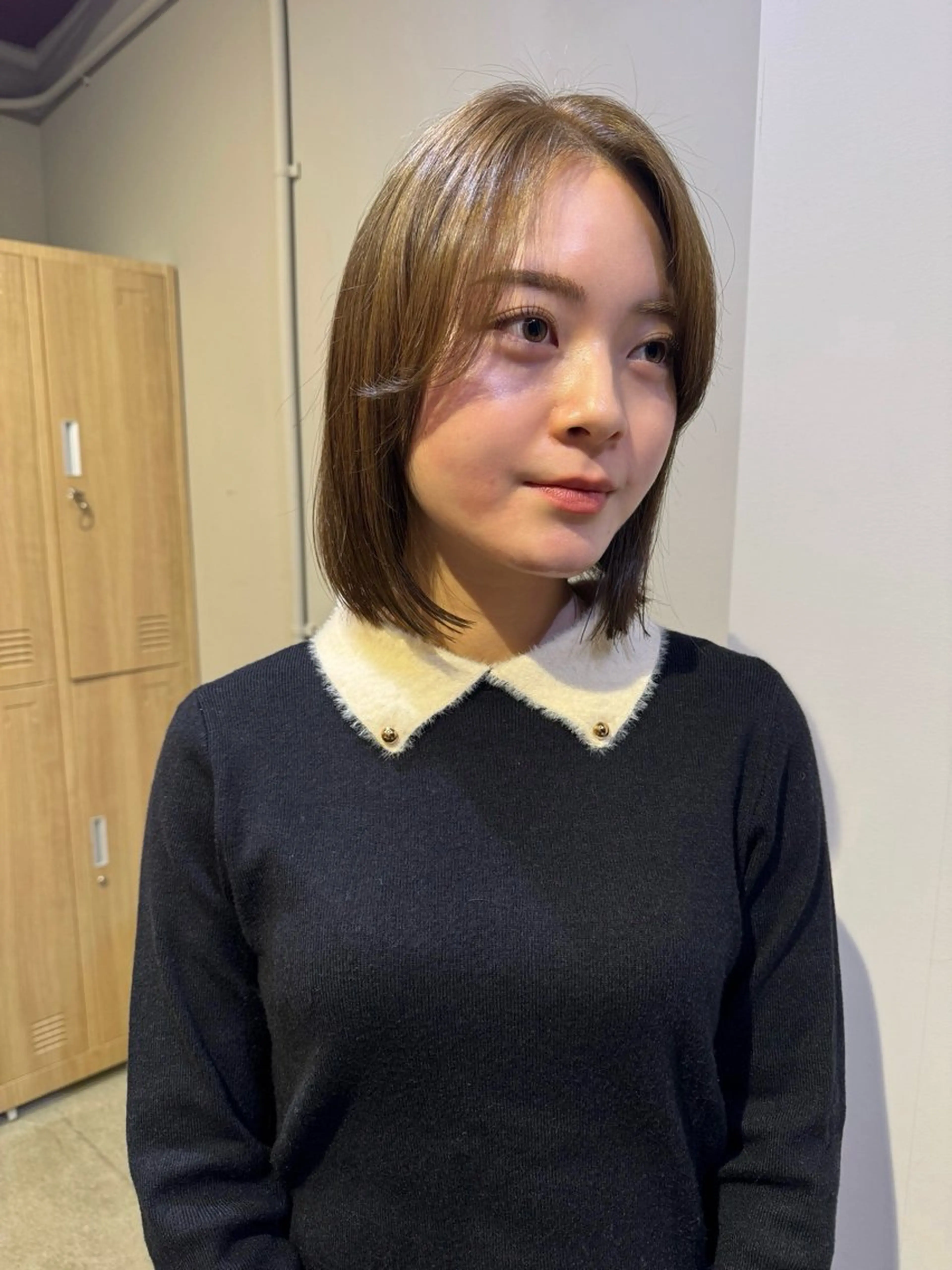 ミディアム カラー ベージュカラー オリーブベージュ 透明感×レイヤーカッ ト🌼kiraraのヘアスタイル