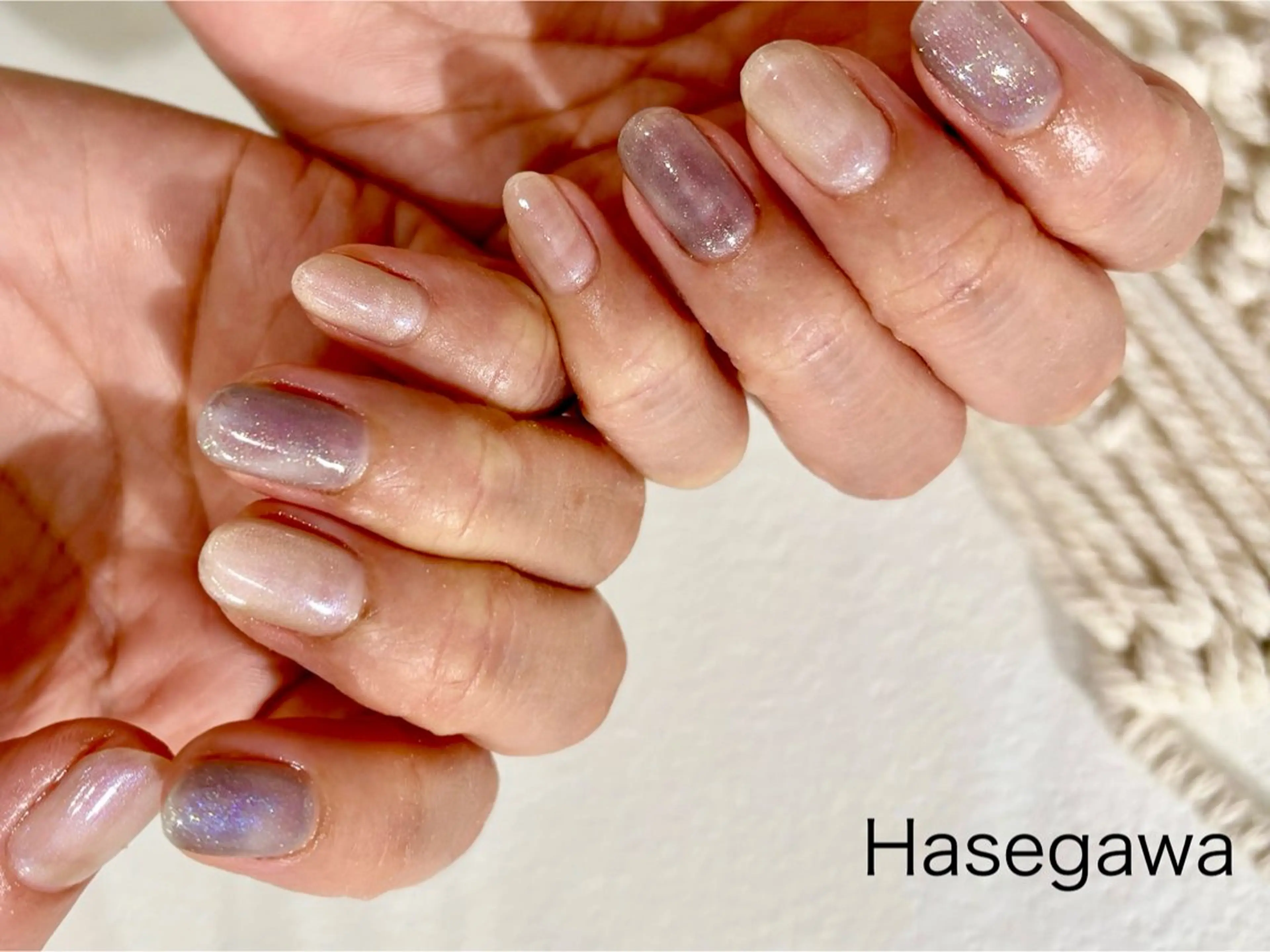 ネイル ブルー ホワイト ハンドネイル DROP所属・DROP 長谷川のネイルデザイン