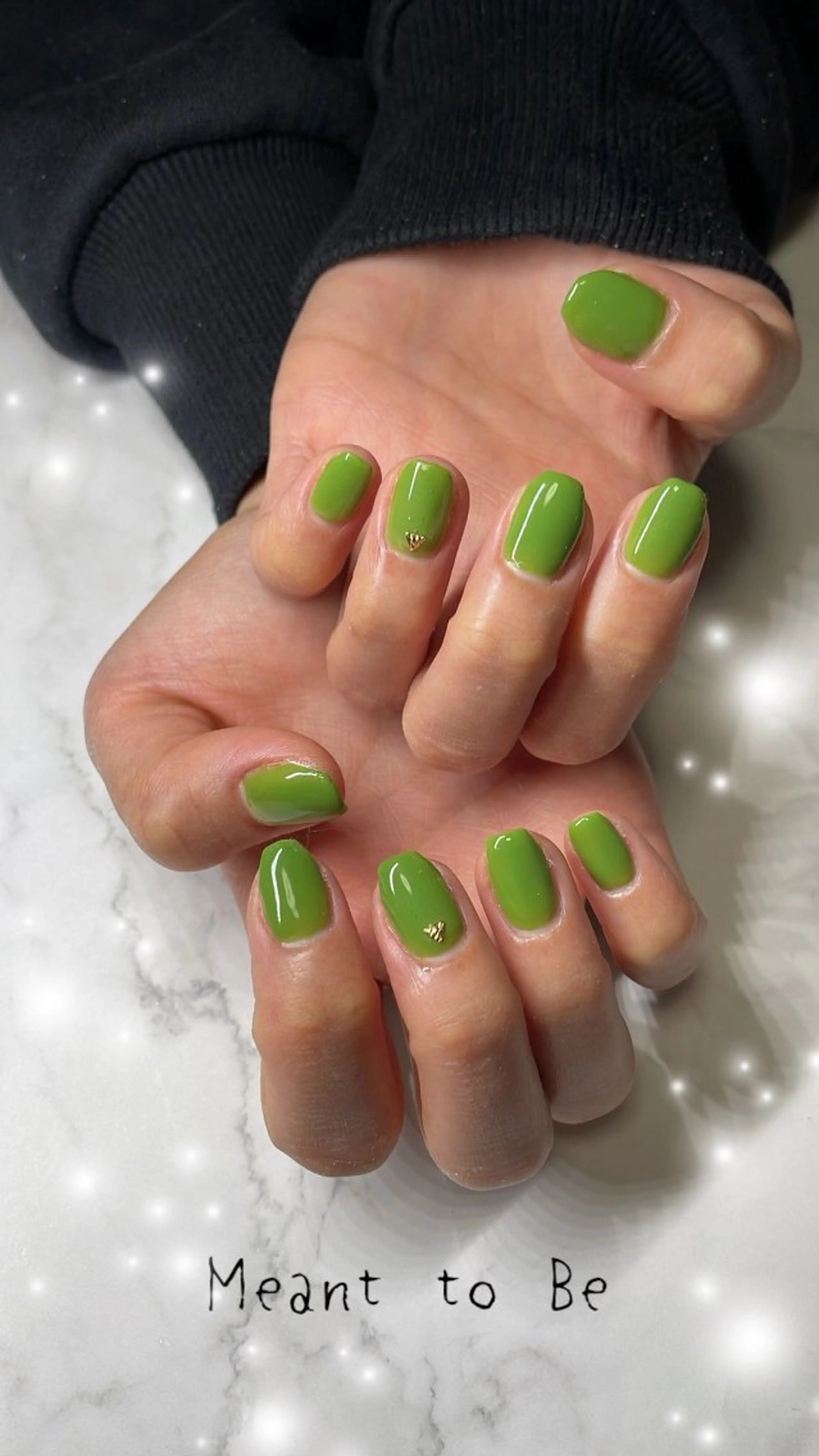 ネイル ジェルネイル グリーン パラジェル 春ネイル Meant to Be〜ご縁に感謝〜のネイルデザイン