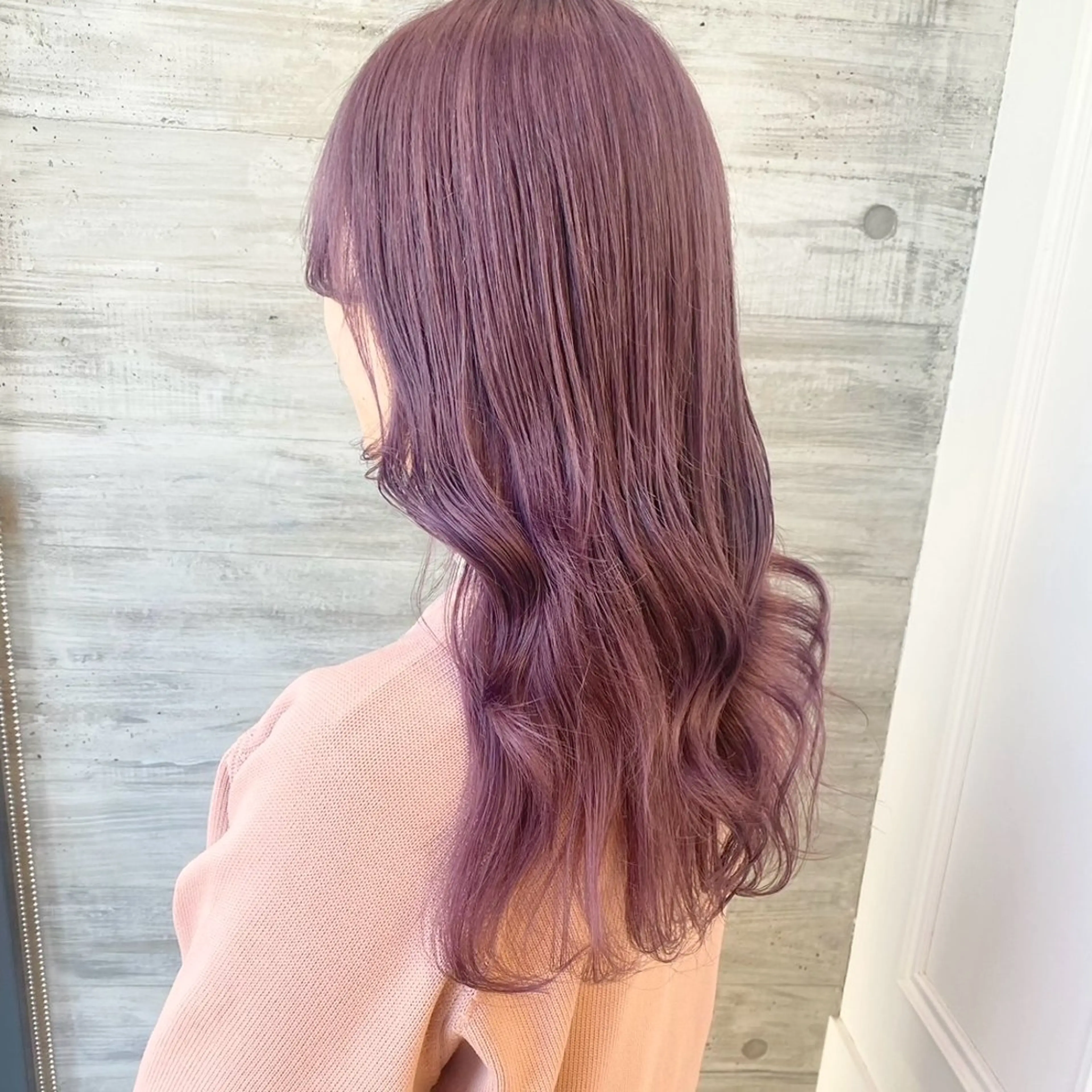 セミロング カラー ピンクカラー ヘアカラー ParveMix￤ 大賀さつき🍨🤍のヘアスタイル