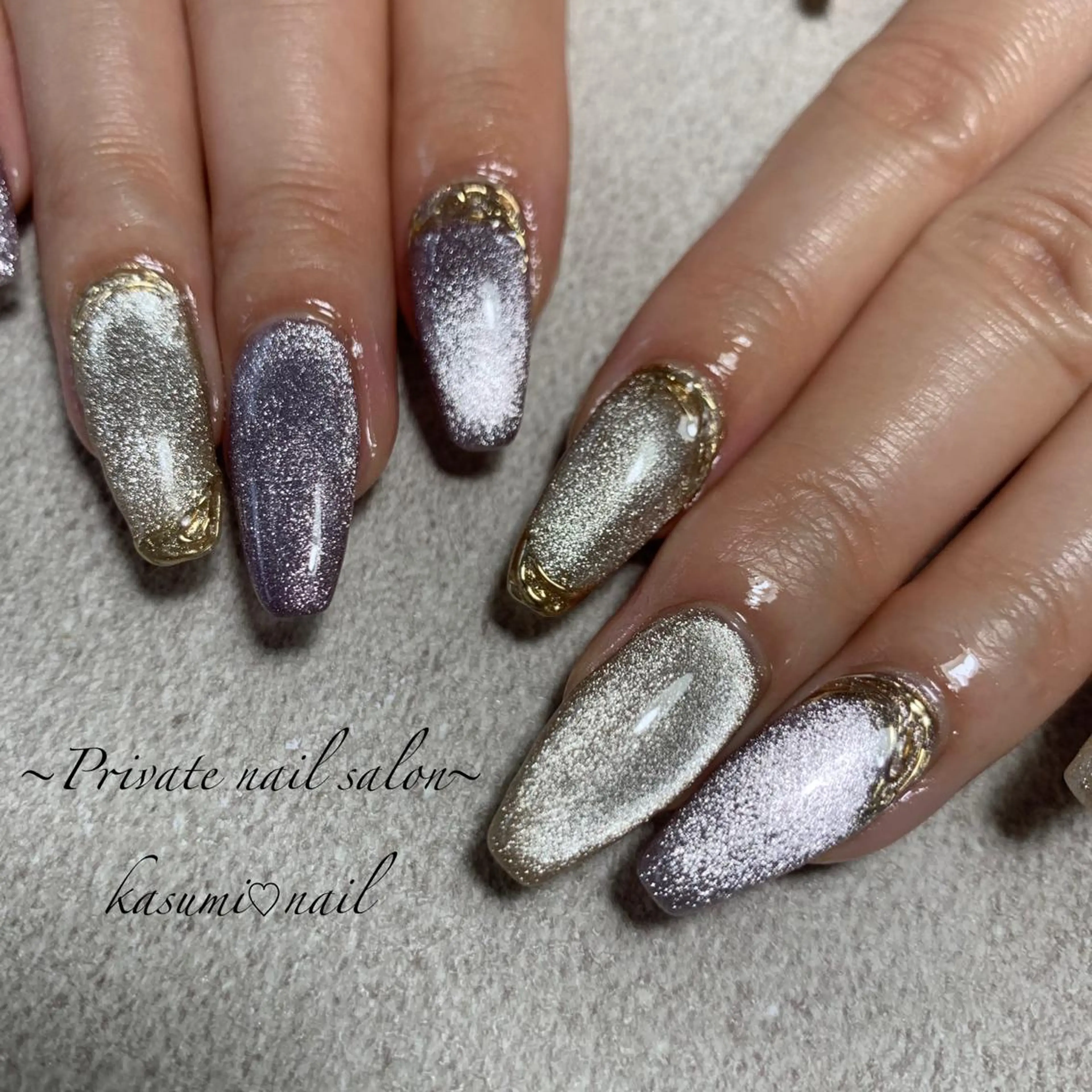 ネイル マグネットネイル ミラーネイル ニュアンスネイル 春ネイル KASUMI♡ Nailのネイルデザイン