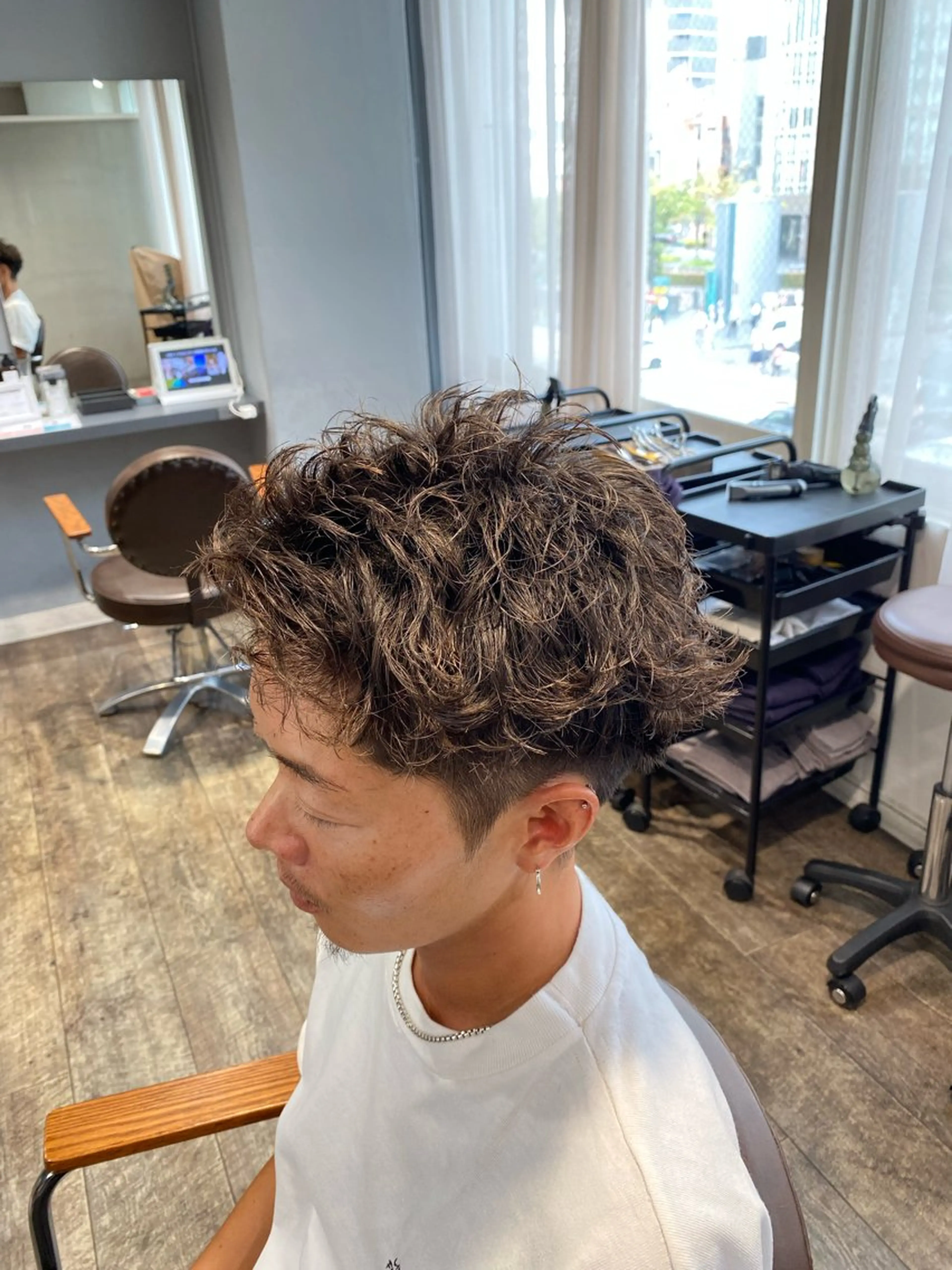 ショート パーマ メンズ カット パーマ 江﨑 翔のヘアスタイル
