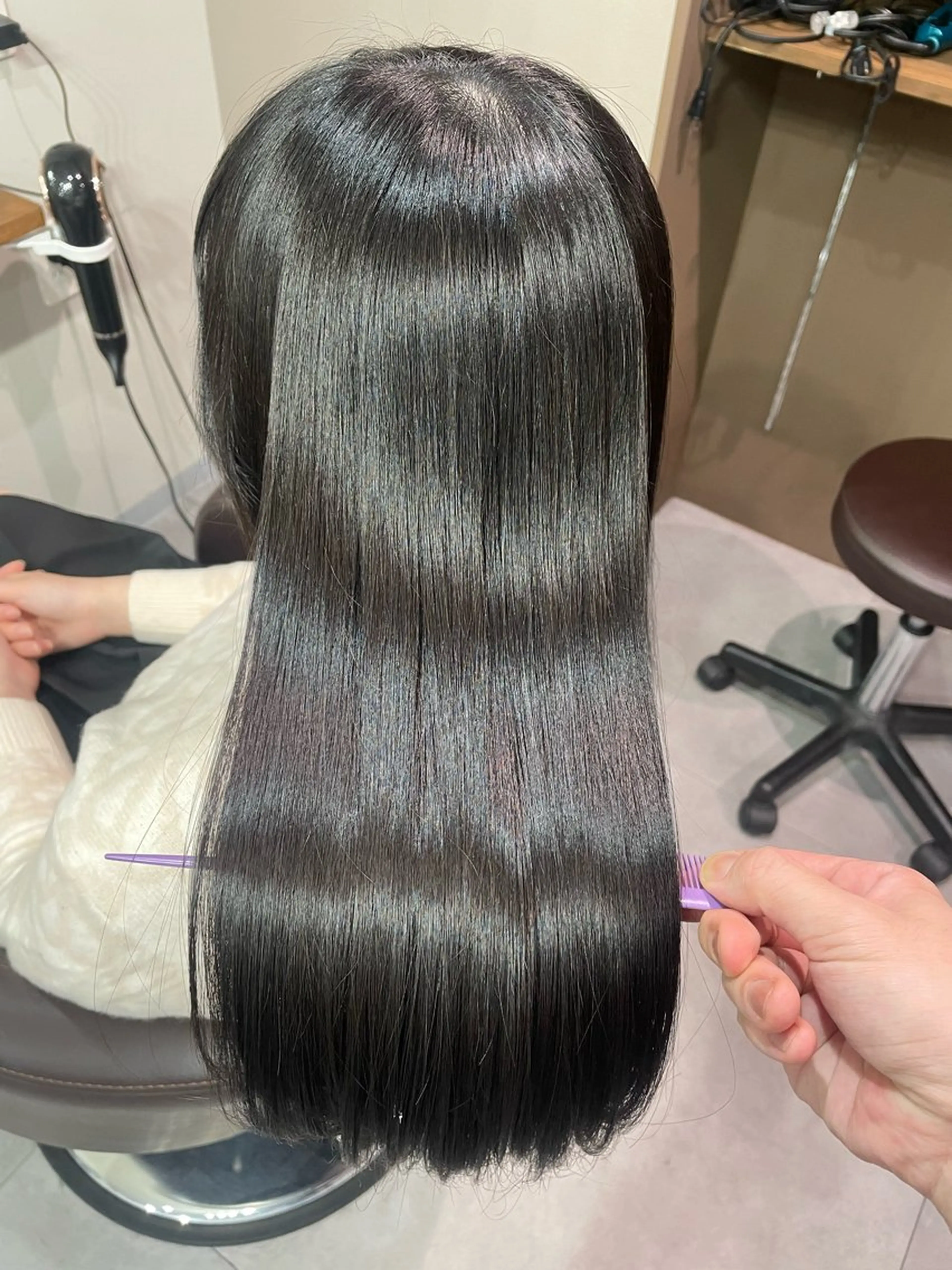【最高級髪質改善】カット+髪質改善ネオメテオストレート＆カラー+最上級TRの写真
