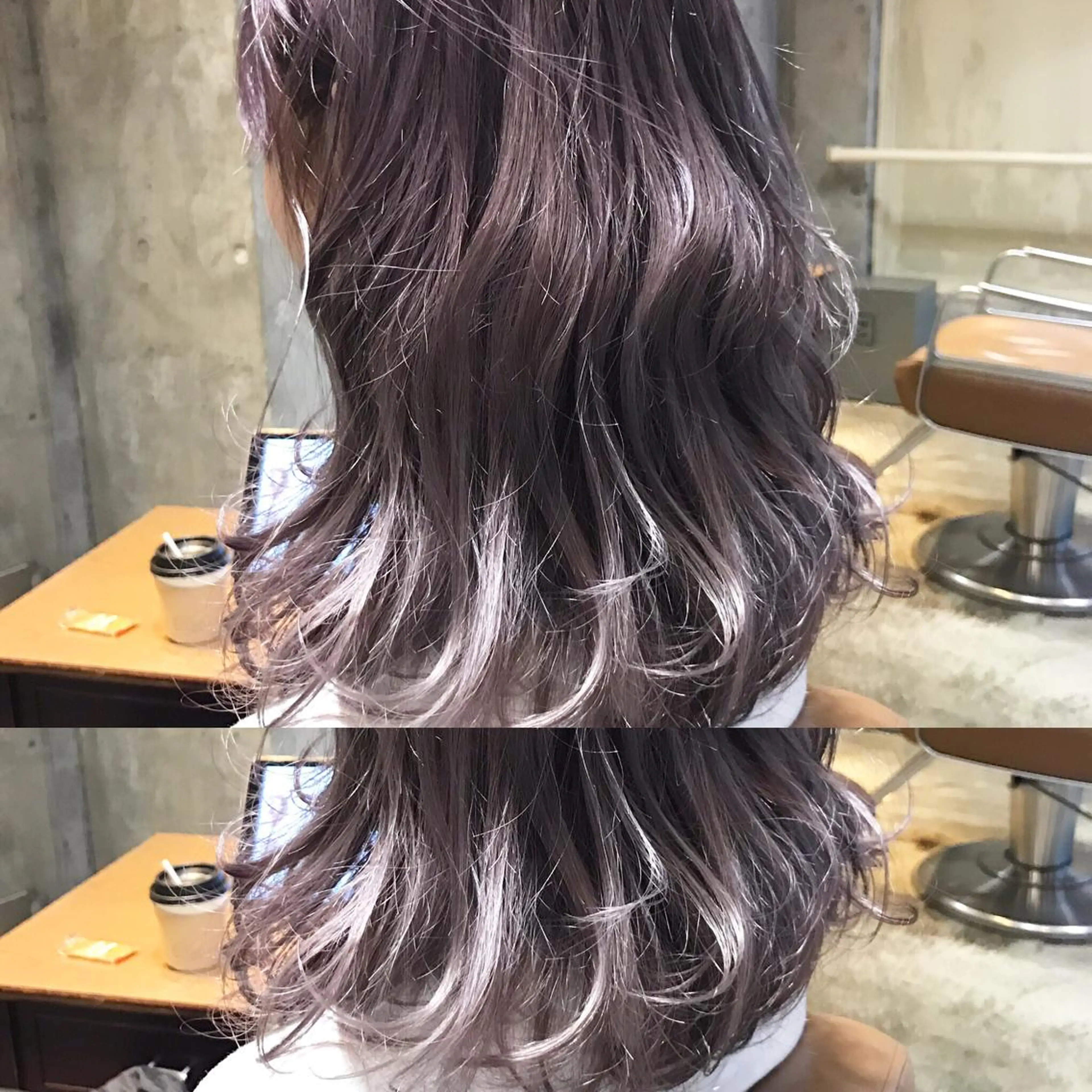 ミディアム カラー パーマ ヘアアレンジ メンズ キッズ ネイル マツエク・マツパ パープルカラー パープル サロンドミルク 原宿のヘアスタイル