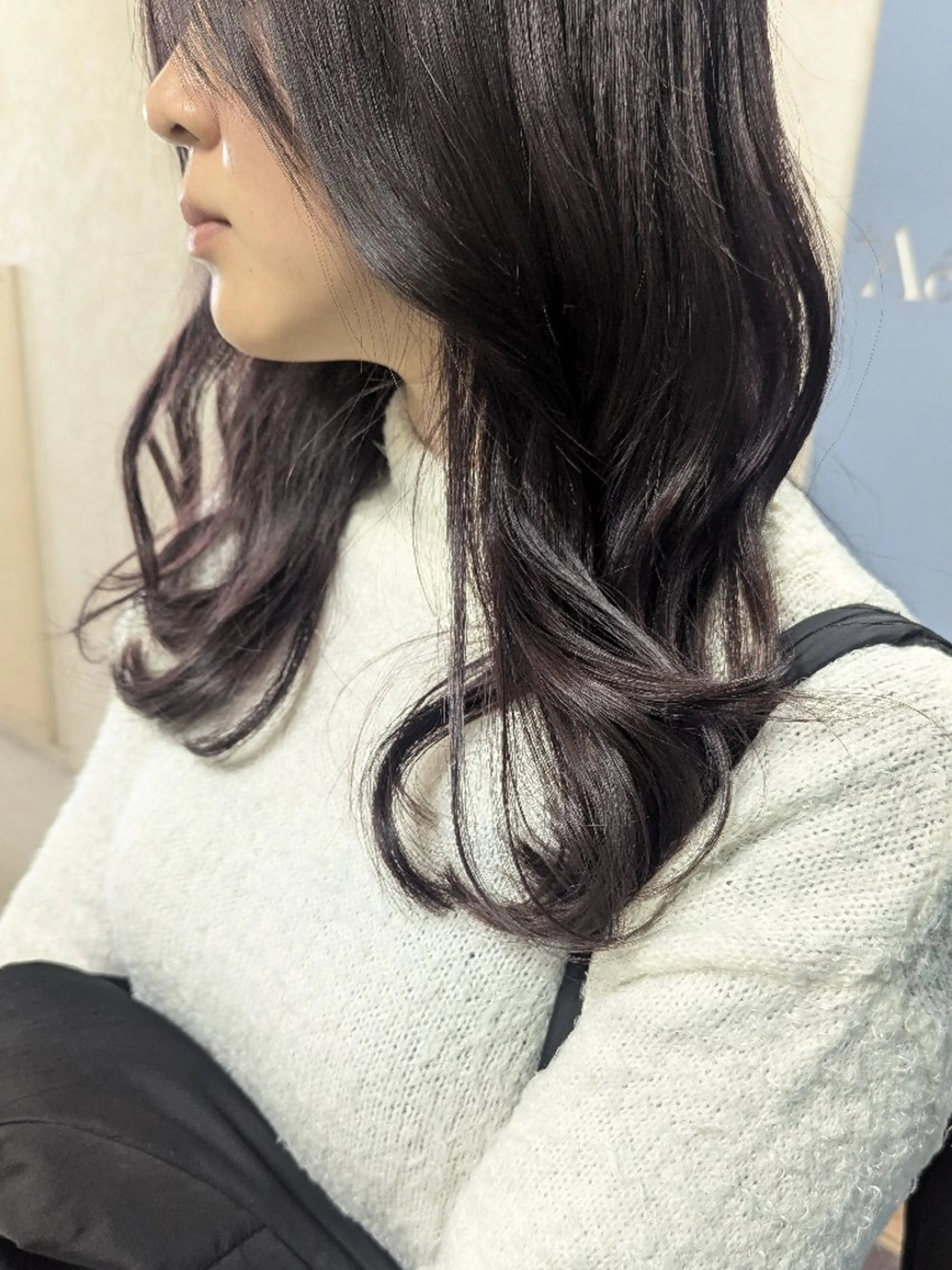 ロング カラー グレージュ ラベンダーカラー ラベンダーグレージュ ラベンダーグレー 顔まわりレイヤー カット ヘアカラー トリートメント 🏹MIYU￤抜け感 ×柔らかカラーのヘアスタイル