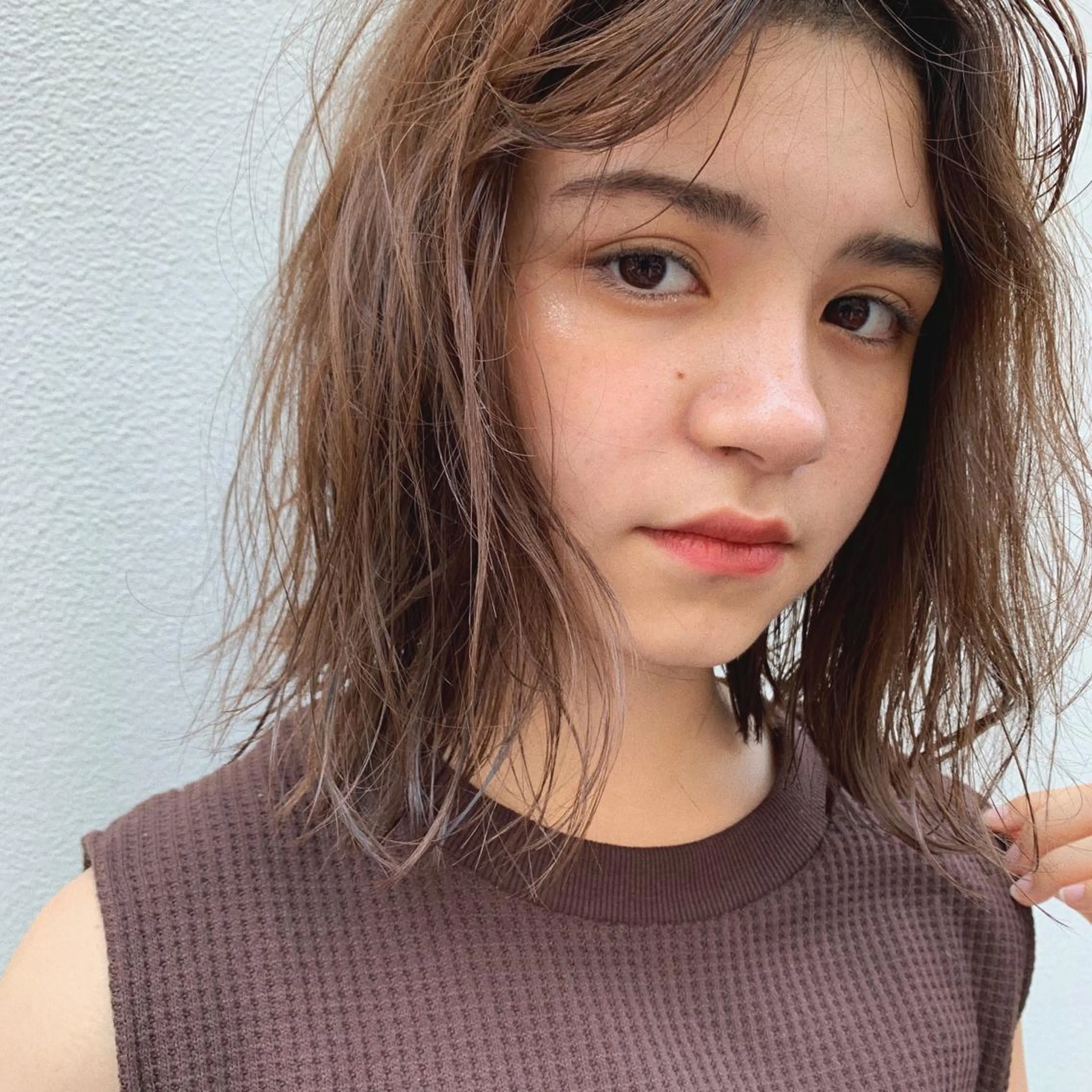 ミディアム カラー カット ヘアカラー トリートメント パーマ/透明感カラー /ボブ/吉田一生のヘアスタイル