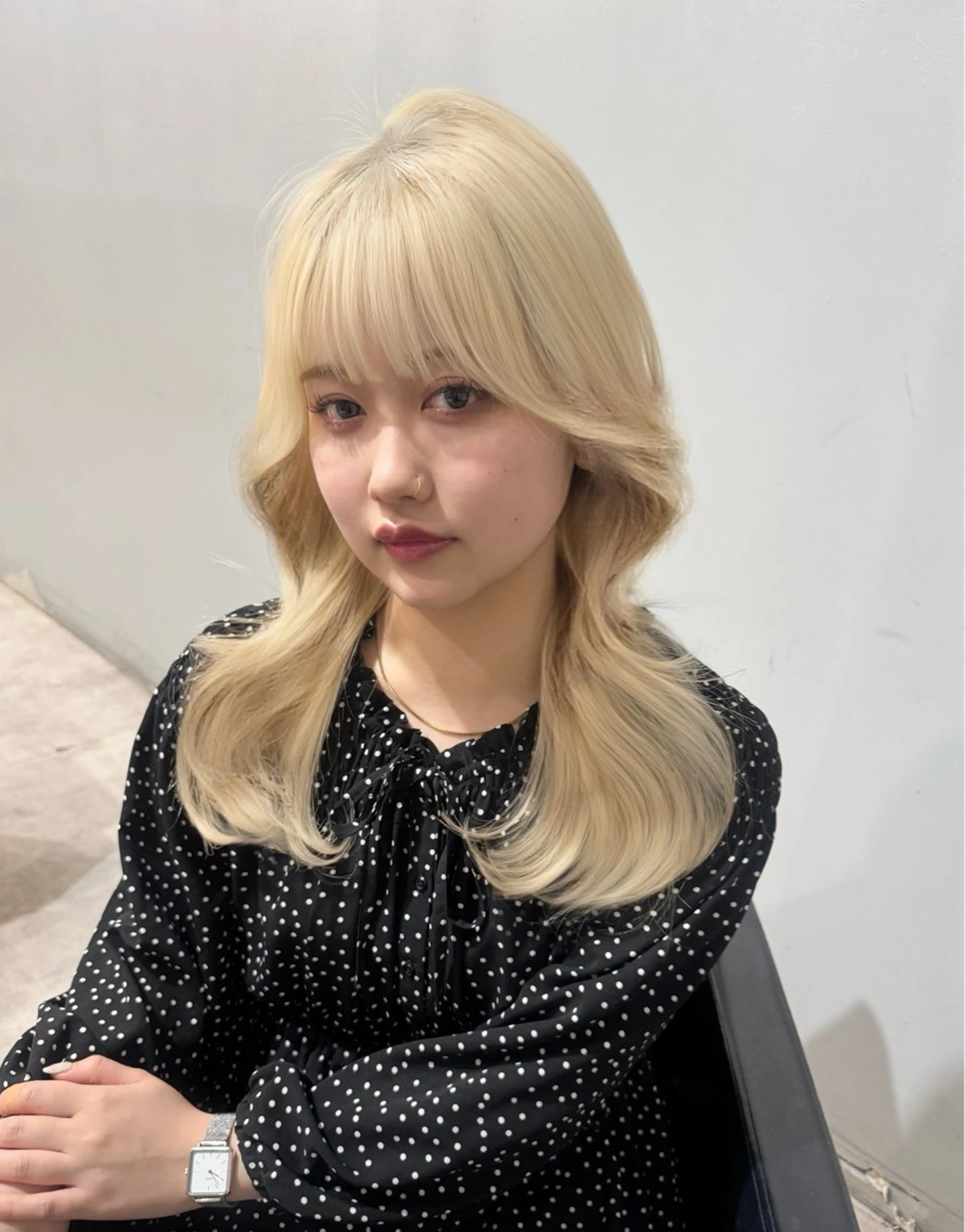 セミロング カット ヘアカラー トリートメント 🩶ブリーチ/ レイヤー🩶フミカのヘアスタイル