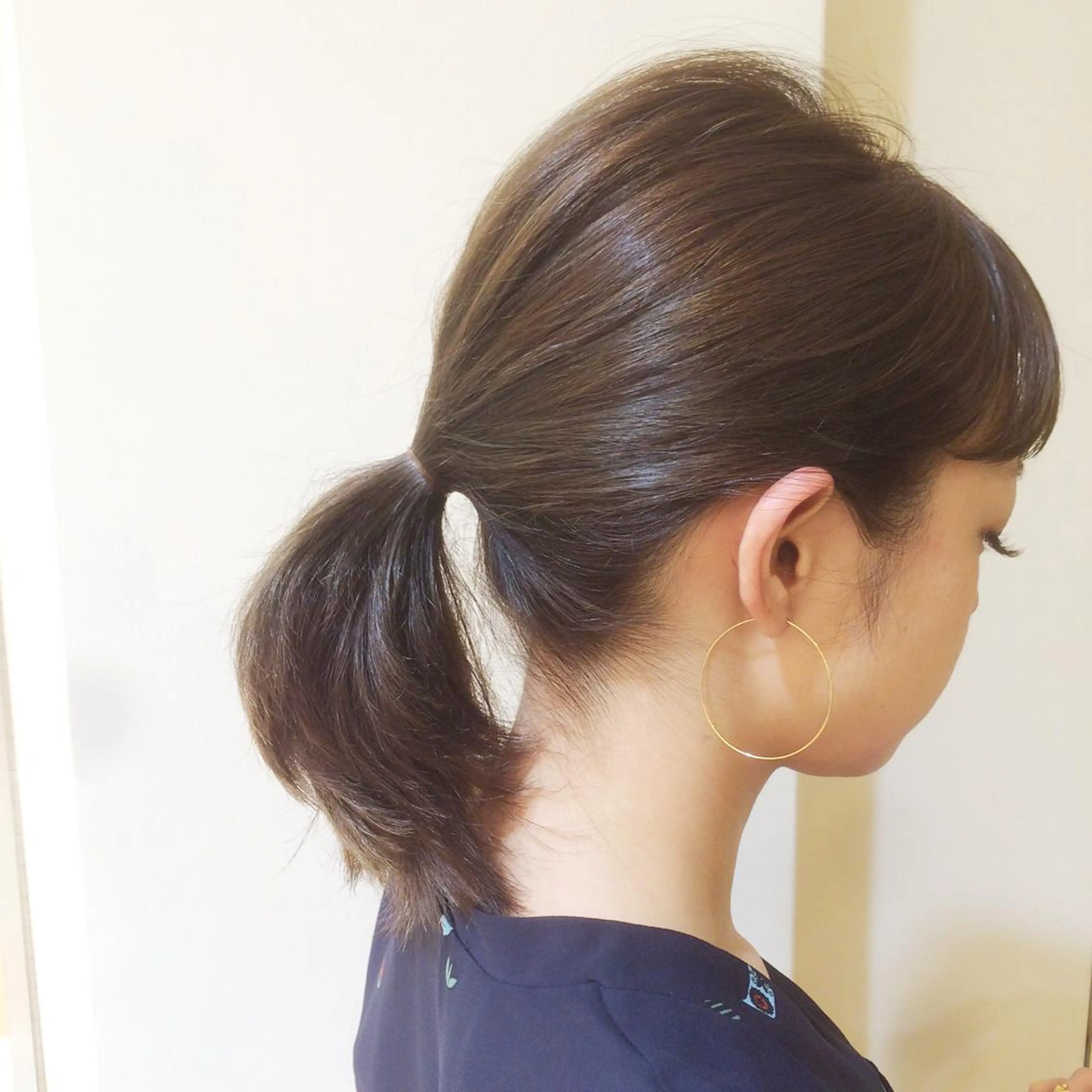 ミディアム セミロング ロング カラー ヘアアレンジ ポニーテール ReMix 新宿店所属・タジマ ヤスヒサのヘアスタイル