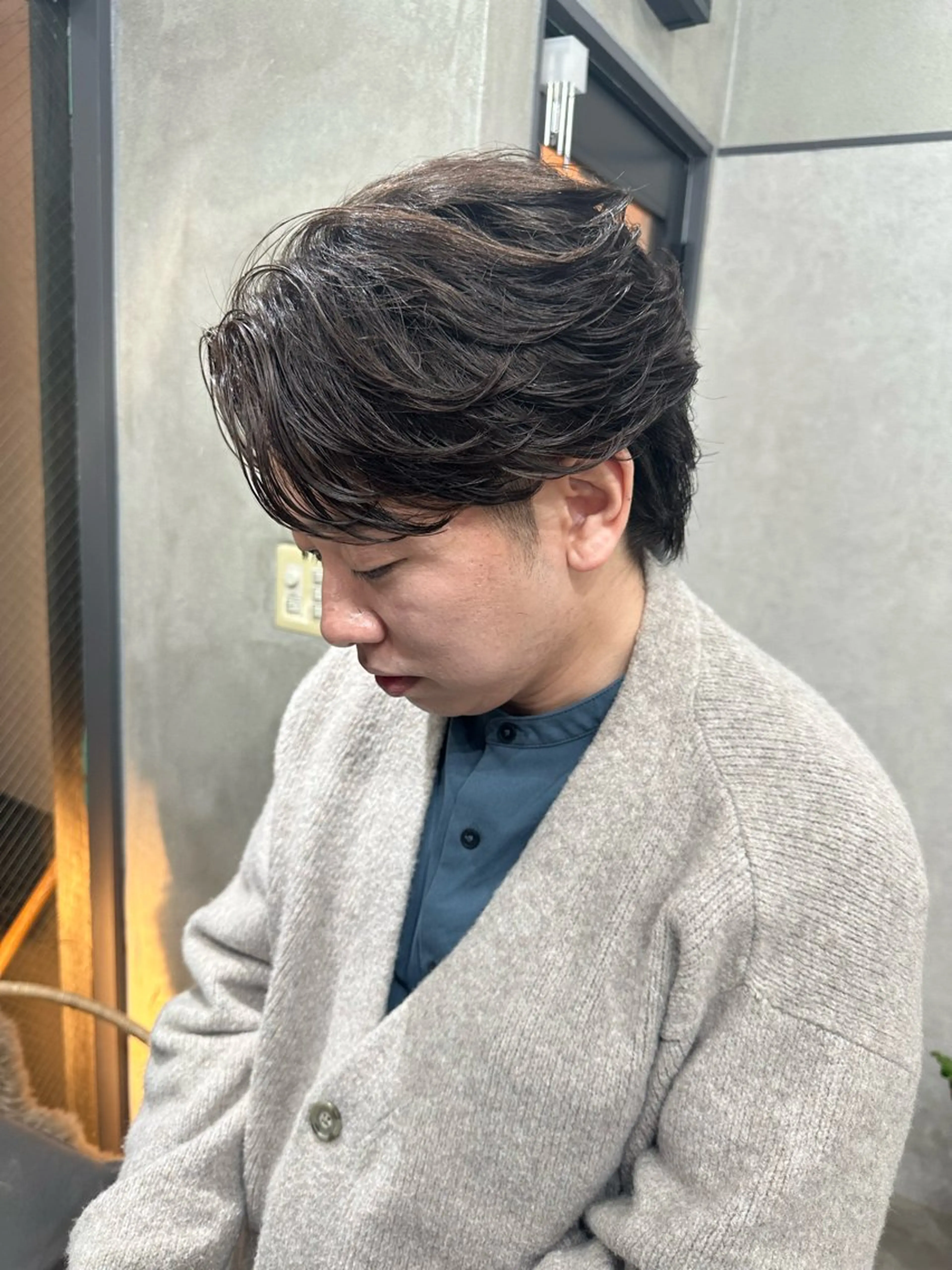 ショート パーマ ボブレイヤー ボブ 顔まわりレイヤー 顔周りカット 韓国風ヘア カット パーマ AiM エイム　韓国レイヤーのヘアスタイル