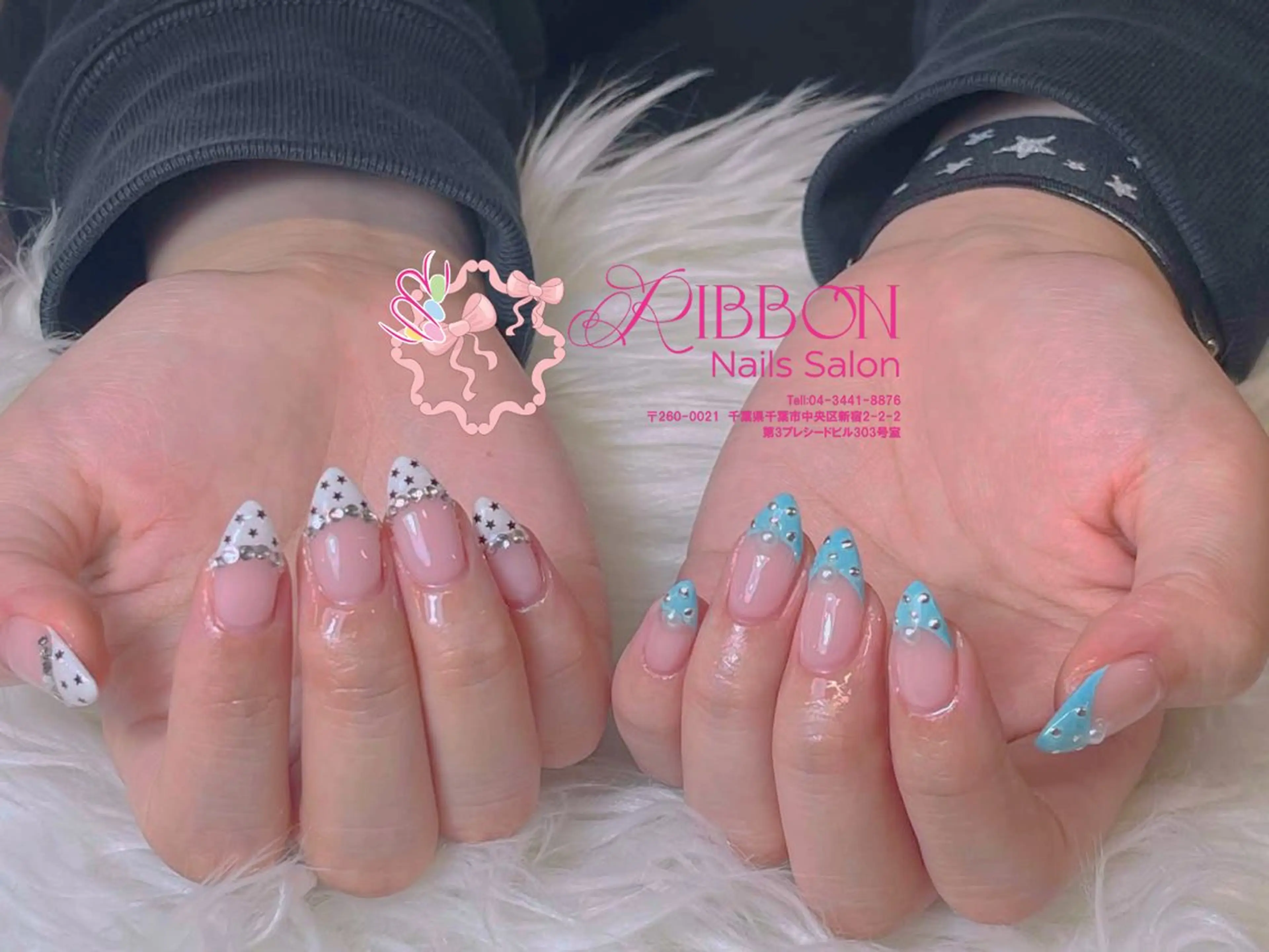 ネイル フレンチネイル ジェルネイル マグネットネイル 持ち込み ニュアンスネイル ハンドネイル Ribbonnail salonのネイルデザイン