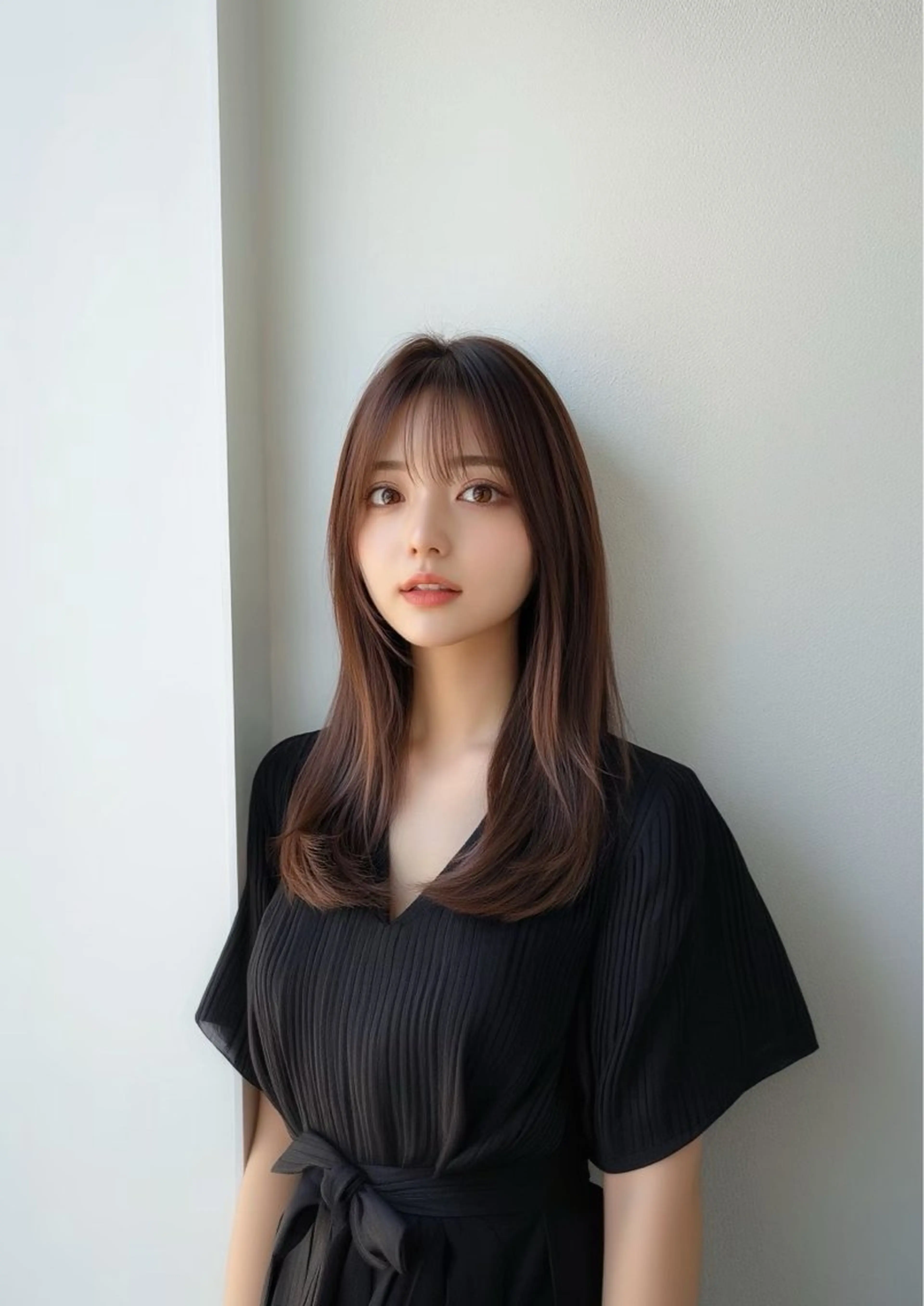 セミロング 韓国レイヤーカット/ 美髪矯正/YUIのヘアスタイル