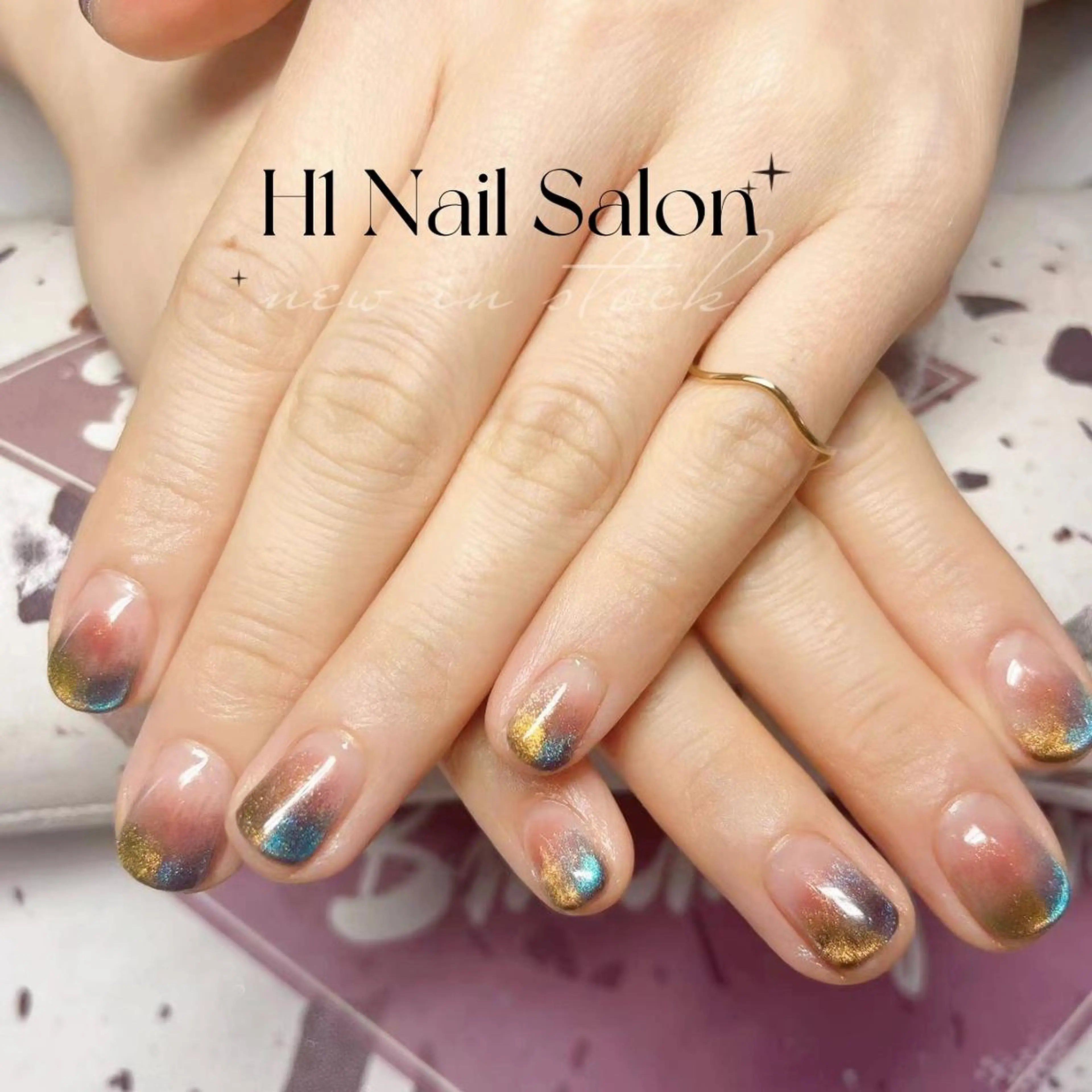 ミディアム ハンドネイル ハンドケア H1 ネイル サロンのネイルデザイン