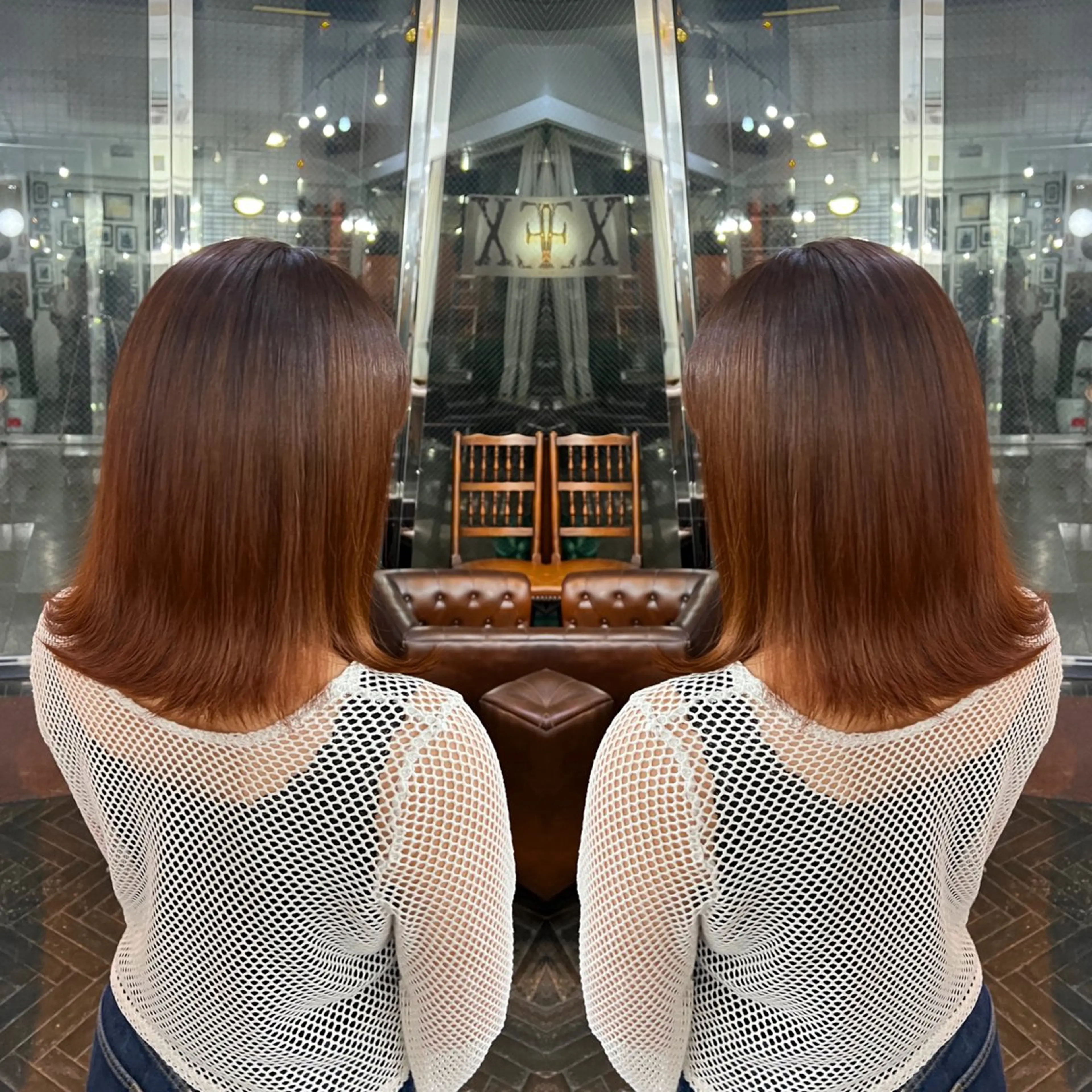 ミディアム カラー レイヤー/ボブ/ ミニボブ/AOIのヘアスタイル