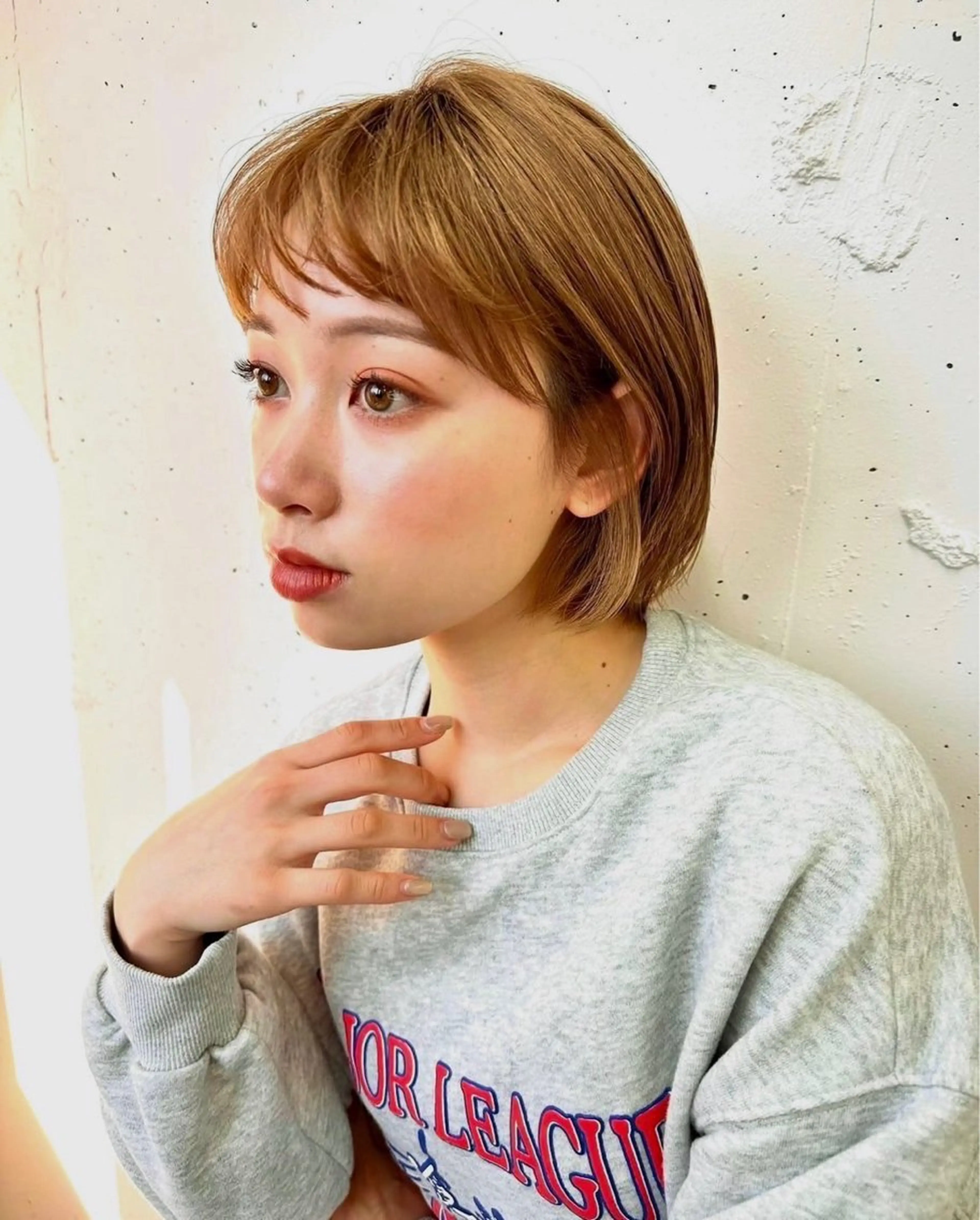 ショート カラー 顔まわり/ボブウルフ 🤍愛唯(めい)のヘアスタイル