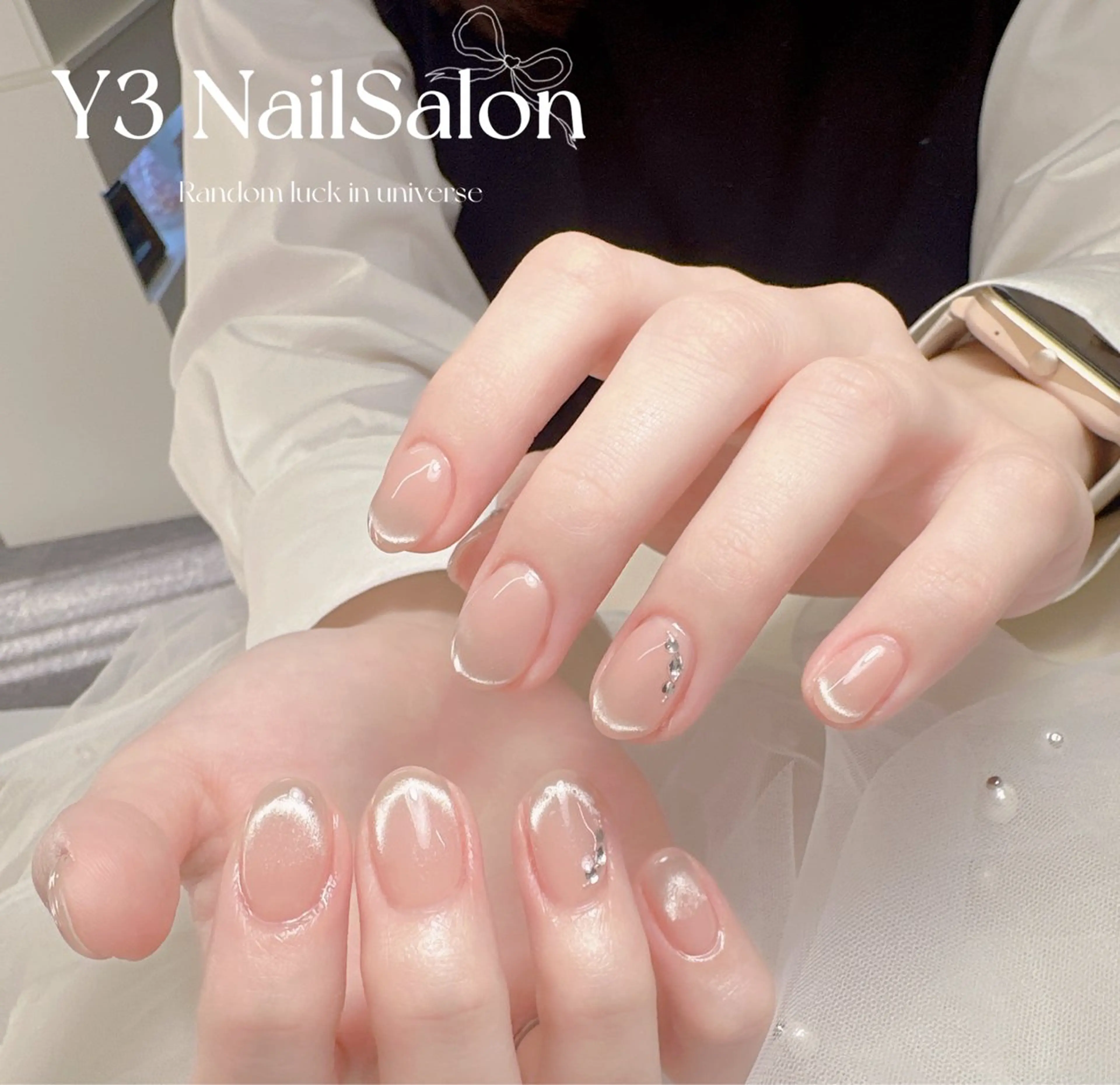 ネイル フレンチネイル マグネットネイル Y3 Nail Salon所属・Y3 NailSalonのネイルデザイン