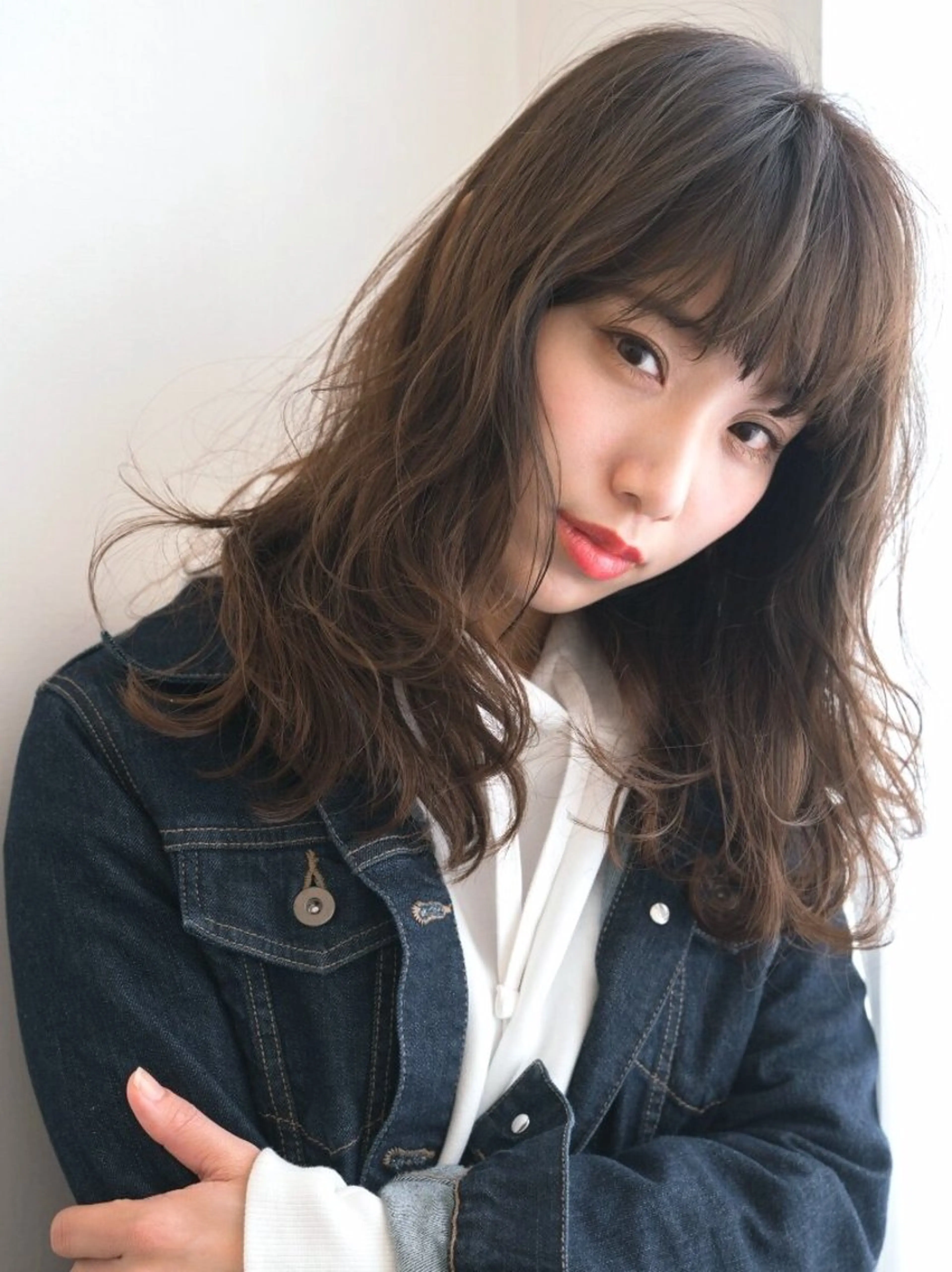 セミロング カラー パーマ レイヤーカット 似合わせカット current所属・✨カット美容師 💡高橋優也💡のヘアスタイル