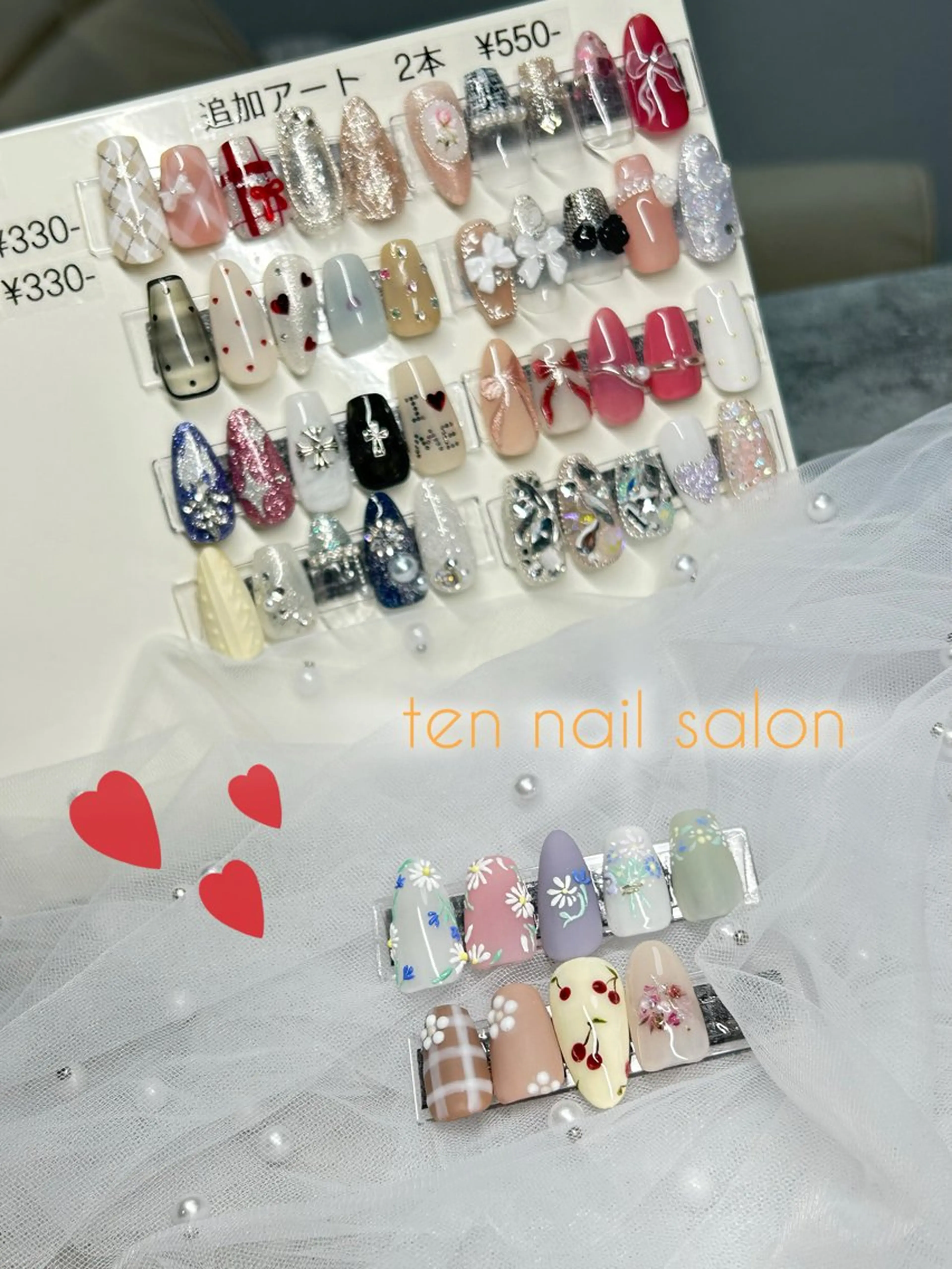 ネイル アートネイル 春ネイル ハンドネイル ten nail salon　かえでのネイルデザイン