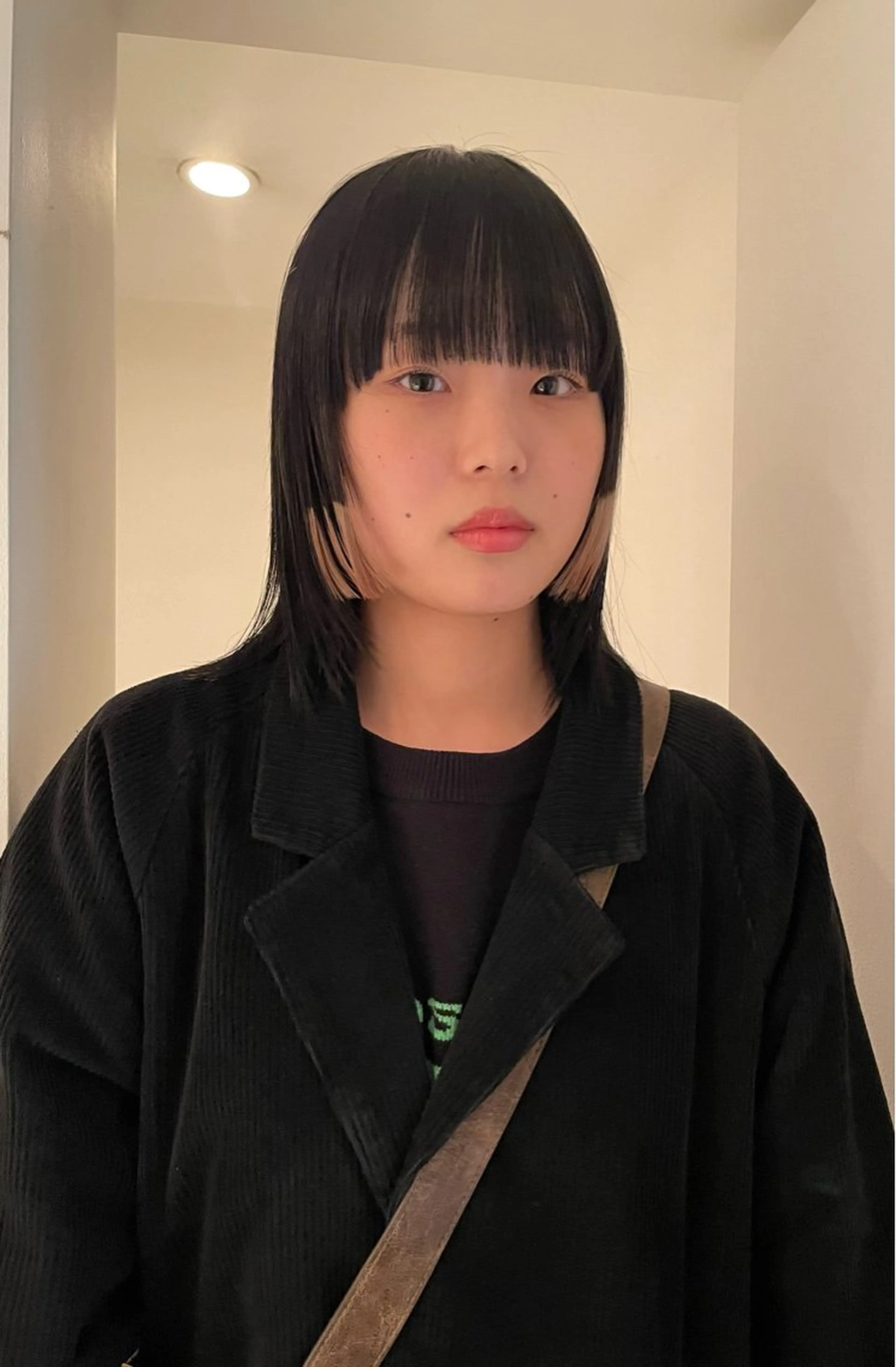 ミディアム カラー 黒髪 ヘアカラー トリートメント chiharu ボブ/レイヤーのヘアスタイル