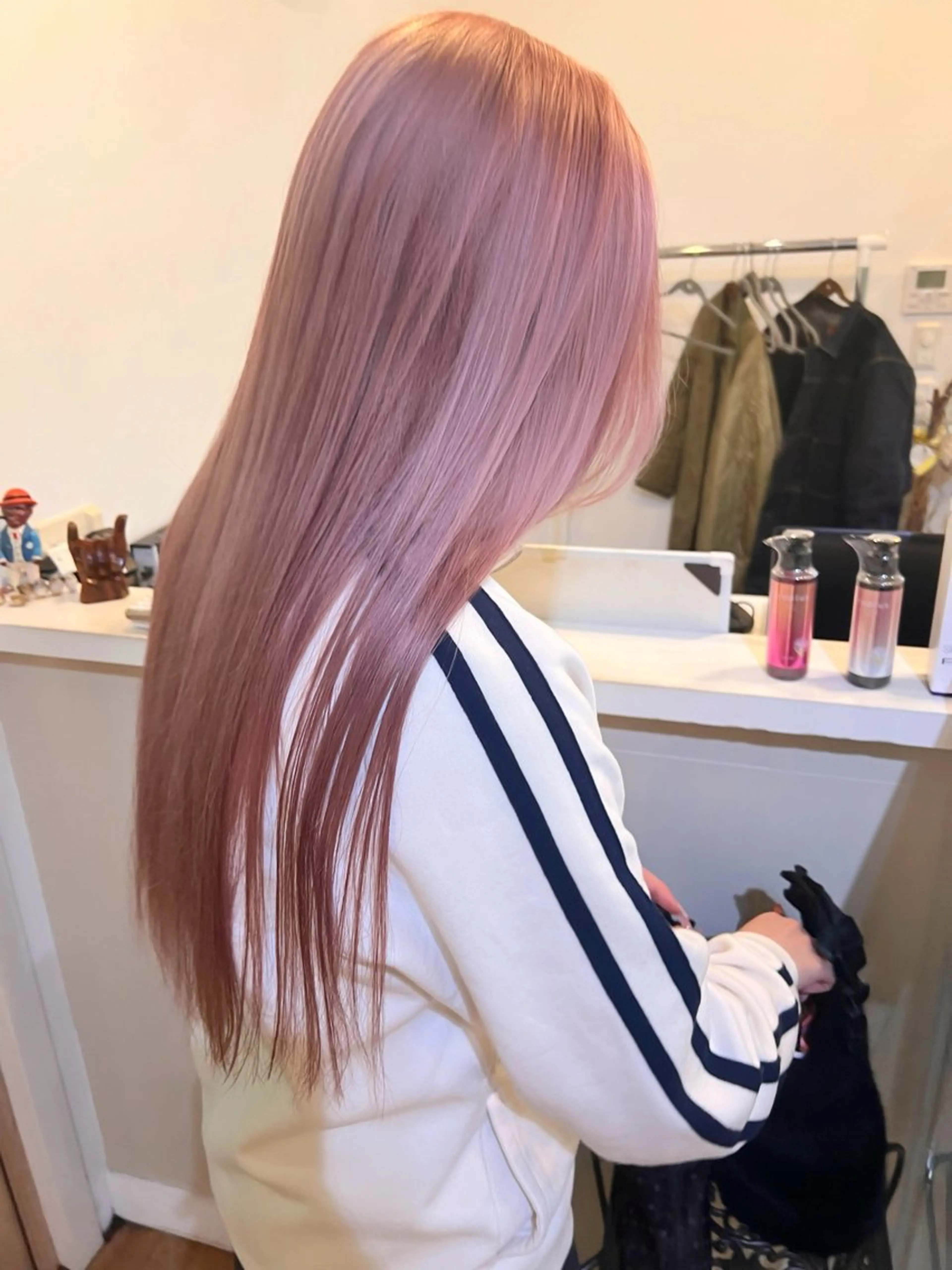 ロング カラー ピンクカラー 難波ブリーチカラー ⭐︎瀬尾拓充のヘアスタイル