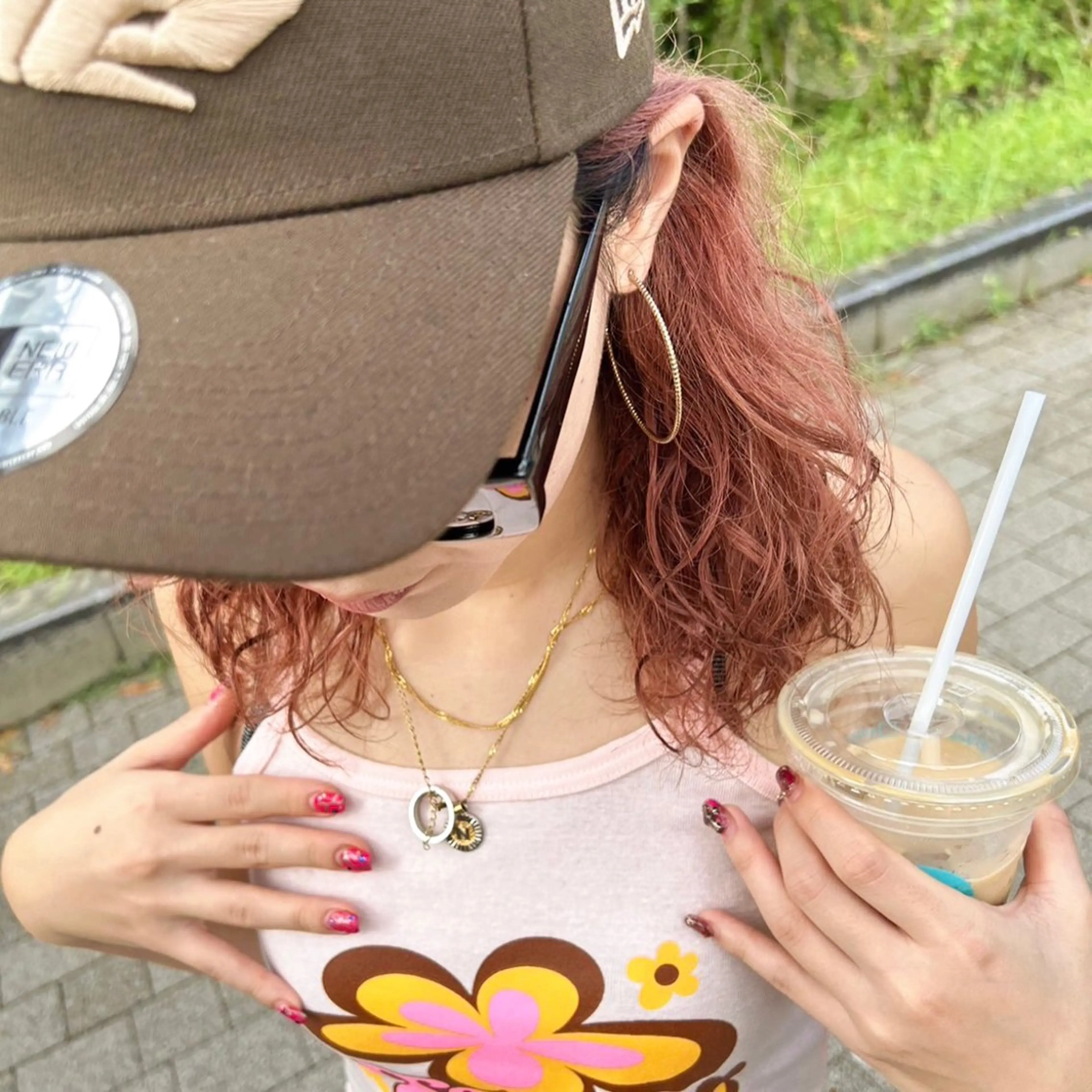 ミディアム 艶カラー/レイヤー /メンズ/マツエクのヘアスタイル