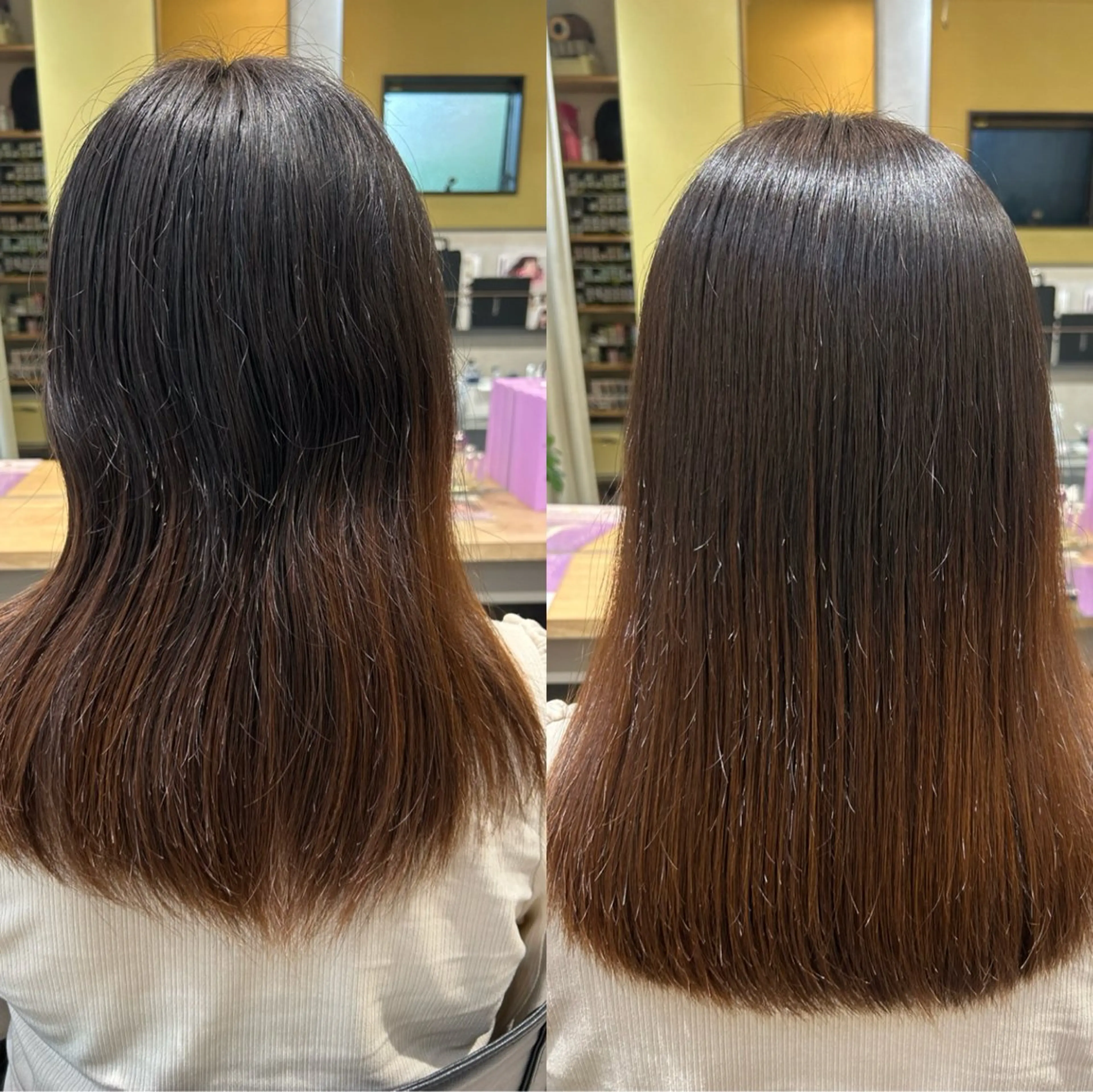 ロング パーマ ストレートパーマ カット 縮毛矯正 トリートメント hub hair レイヤー/透明感のヘアスタイル