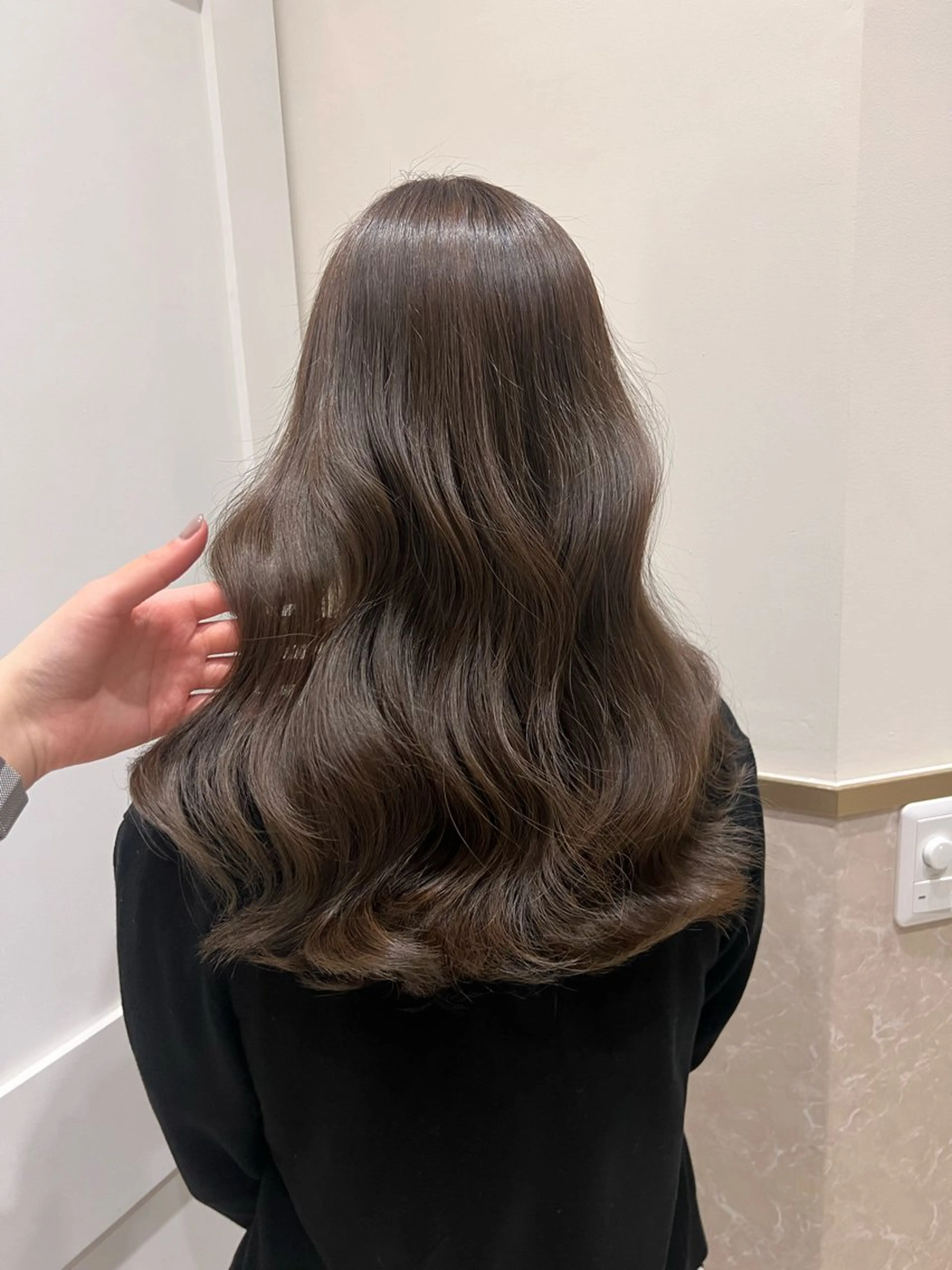 ロング カラー ヘアアレンジ グレージュ オリーブグレージュ オリーブグレー kayo/カラー モデル募集中✨のヘアスタイル