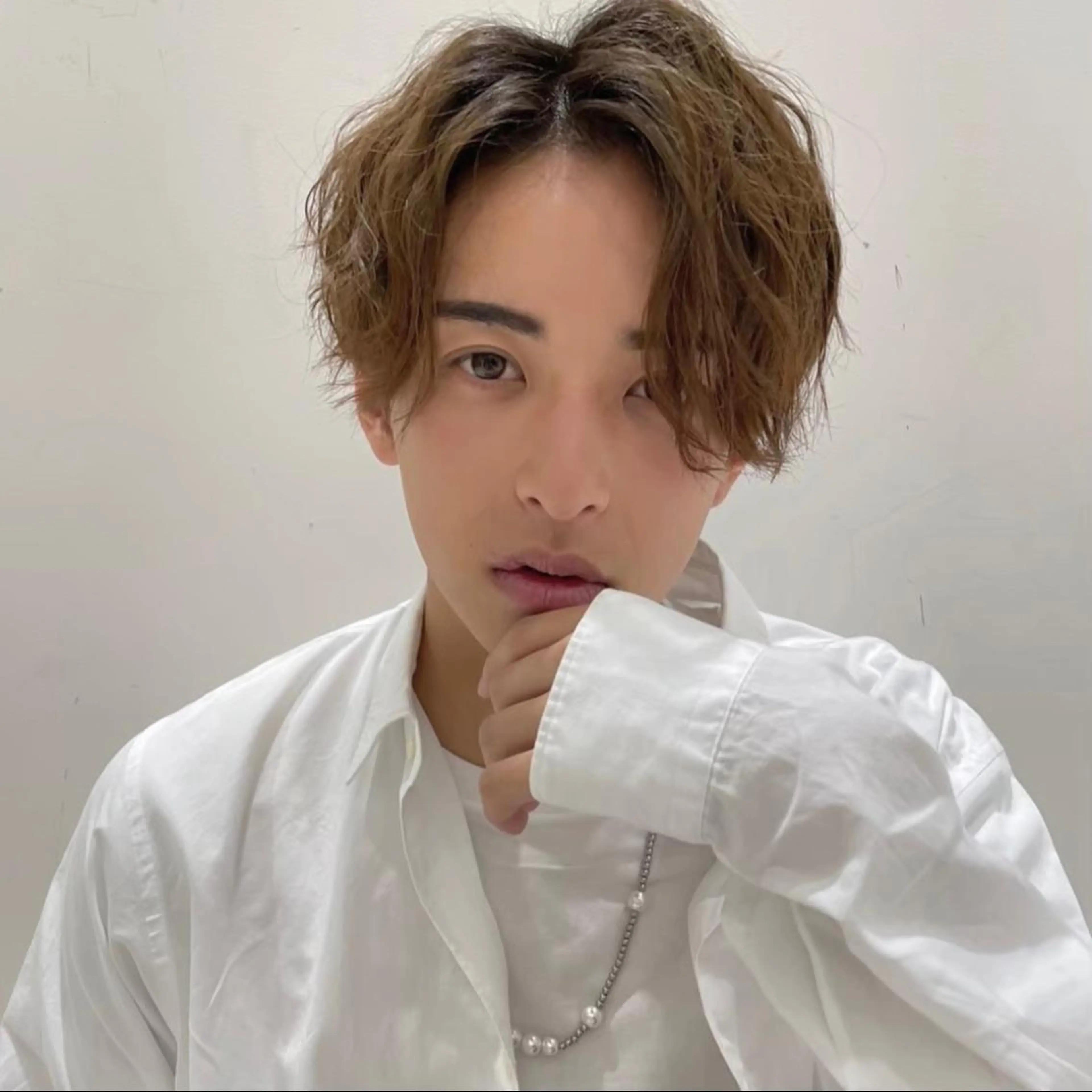 ショート カラー メンズ カット パーマ CLUTCH天王寺 西藤遥河のヘアスタイル