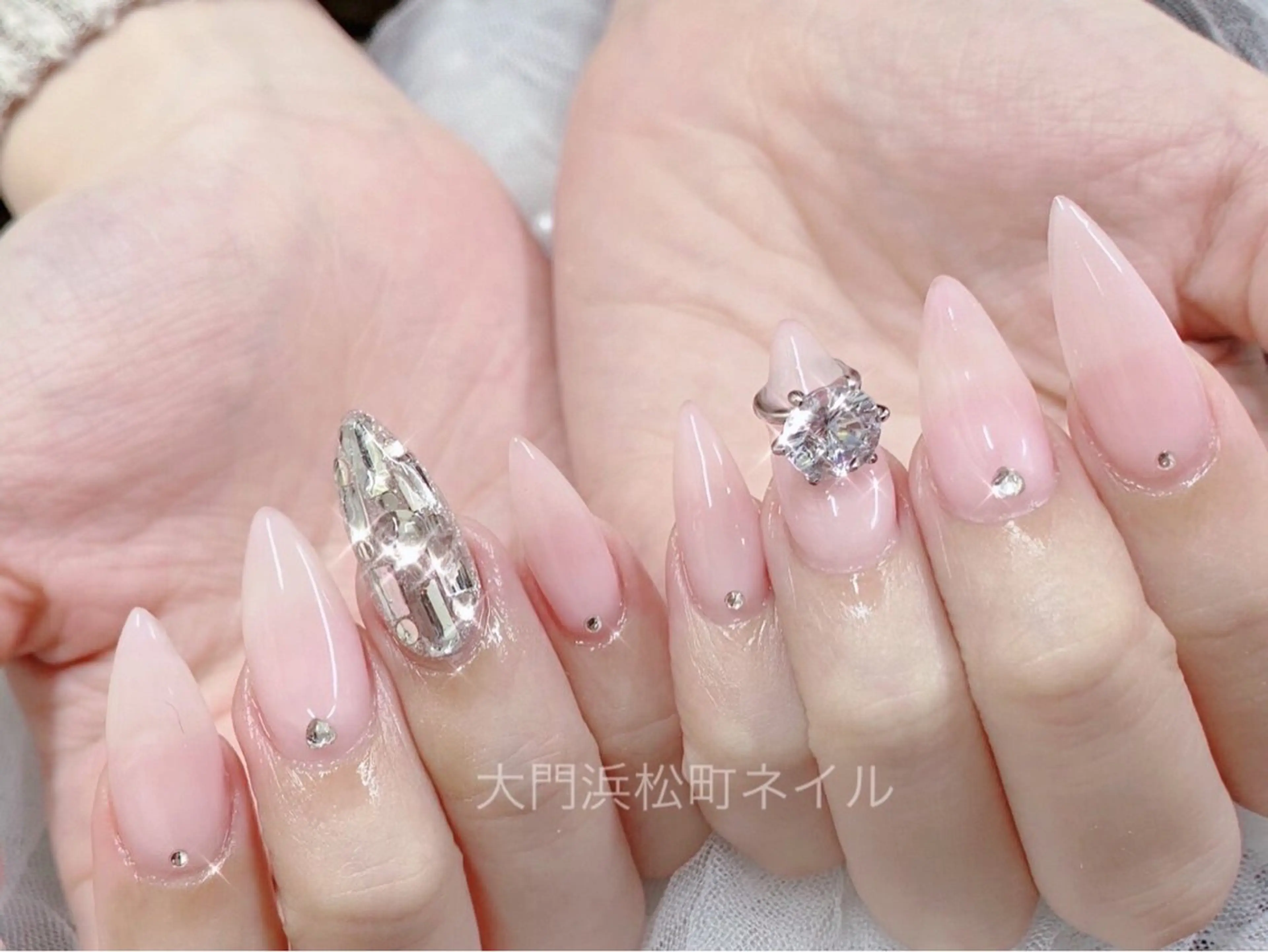 ネイル ダブルフレンチ フレンチネイル ガラスフレンチ マグネットネイル ミラーネイル ハンドネイル 大門浜松町 ネイルのネイルデザイン