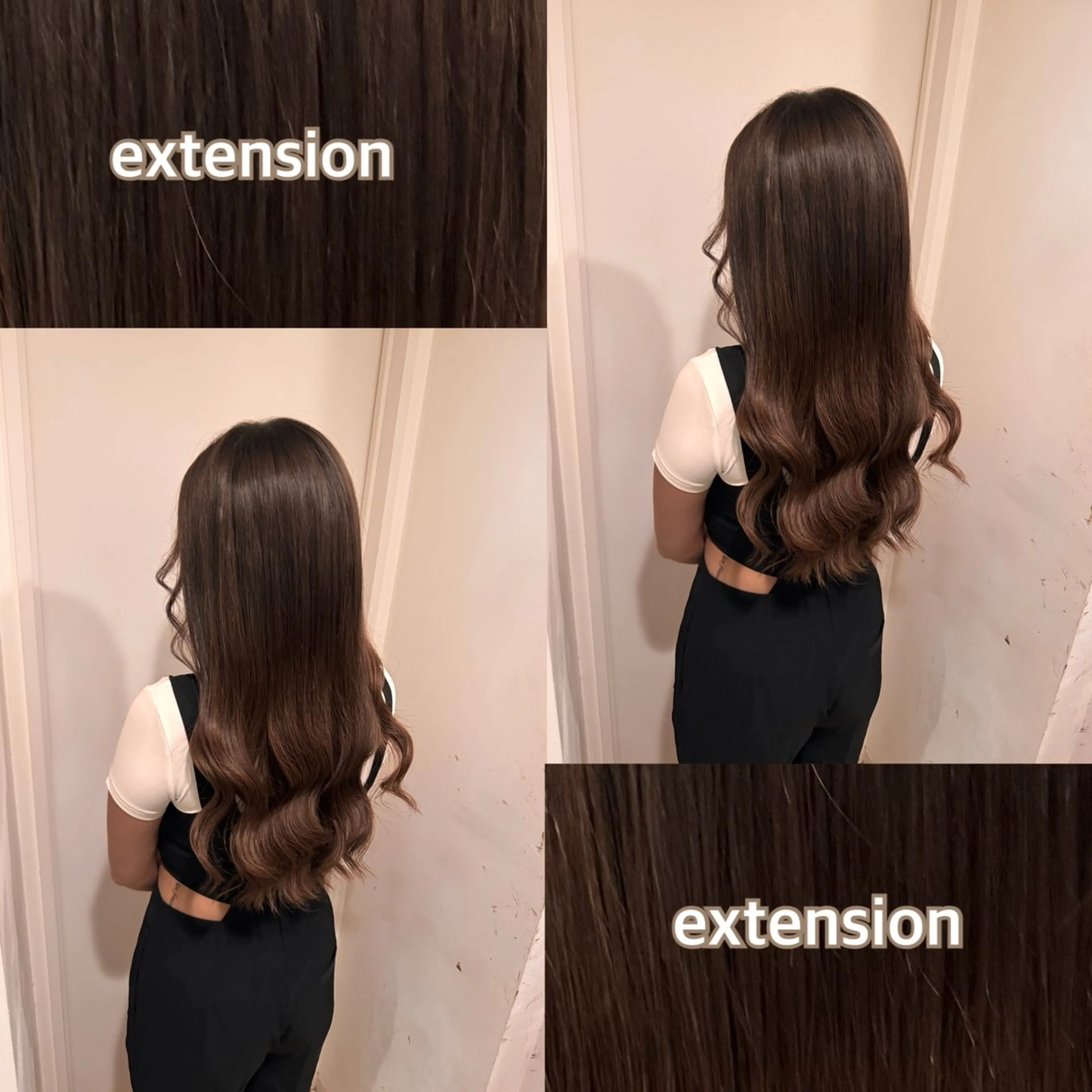 ◆カラー＆シールエクステ70枚◆人毛100%_ロング50cmの写真