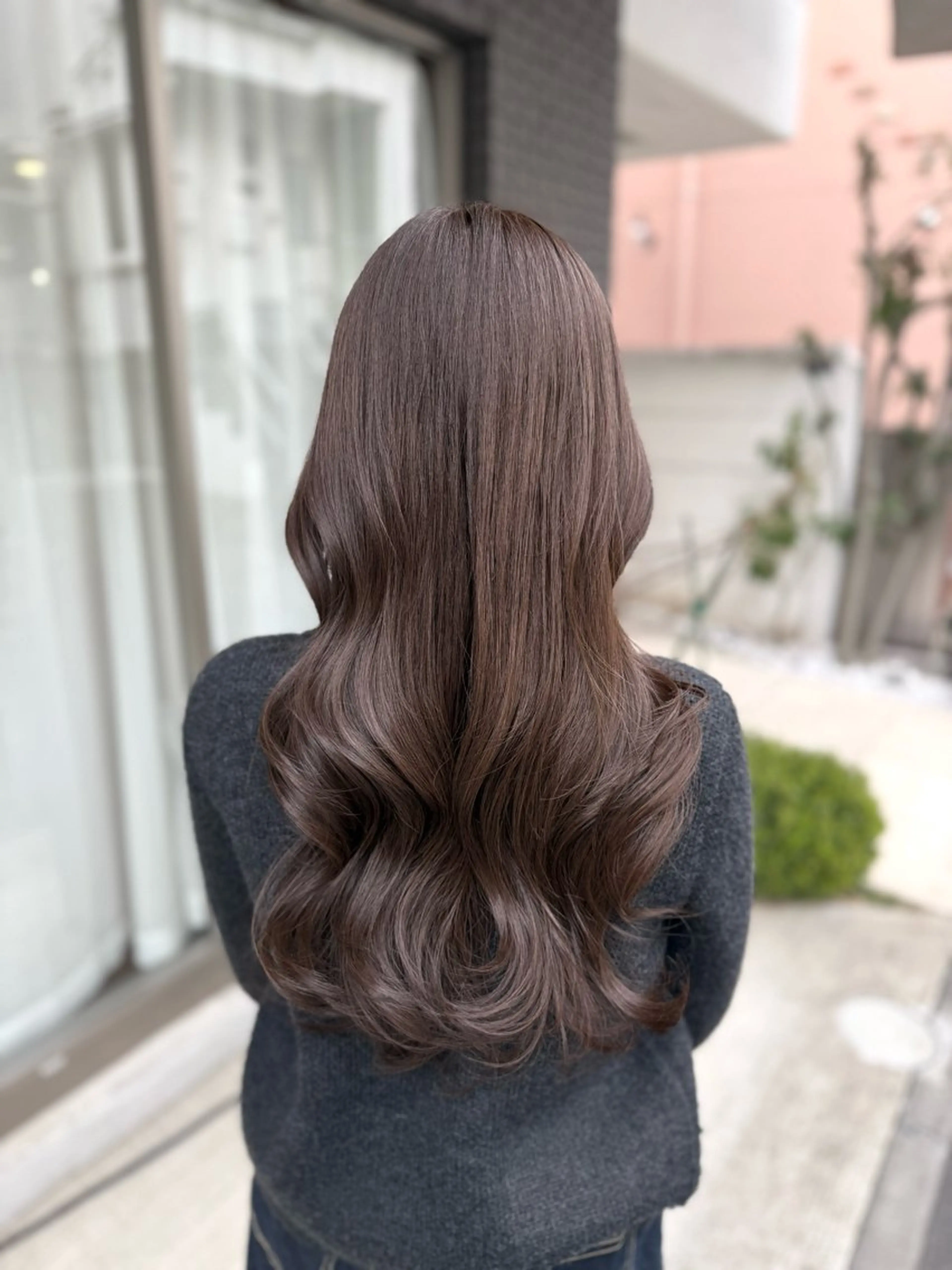 ロング カラー アッシュ オリーブアッシュ カット ヘアカラー トリートメント グレージュ/レイヤー /韓国ヘア/RISAのヘアスタイル