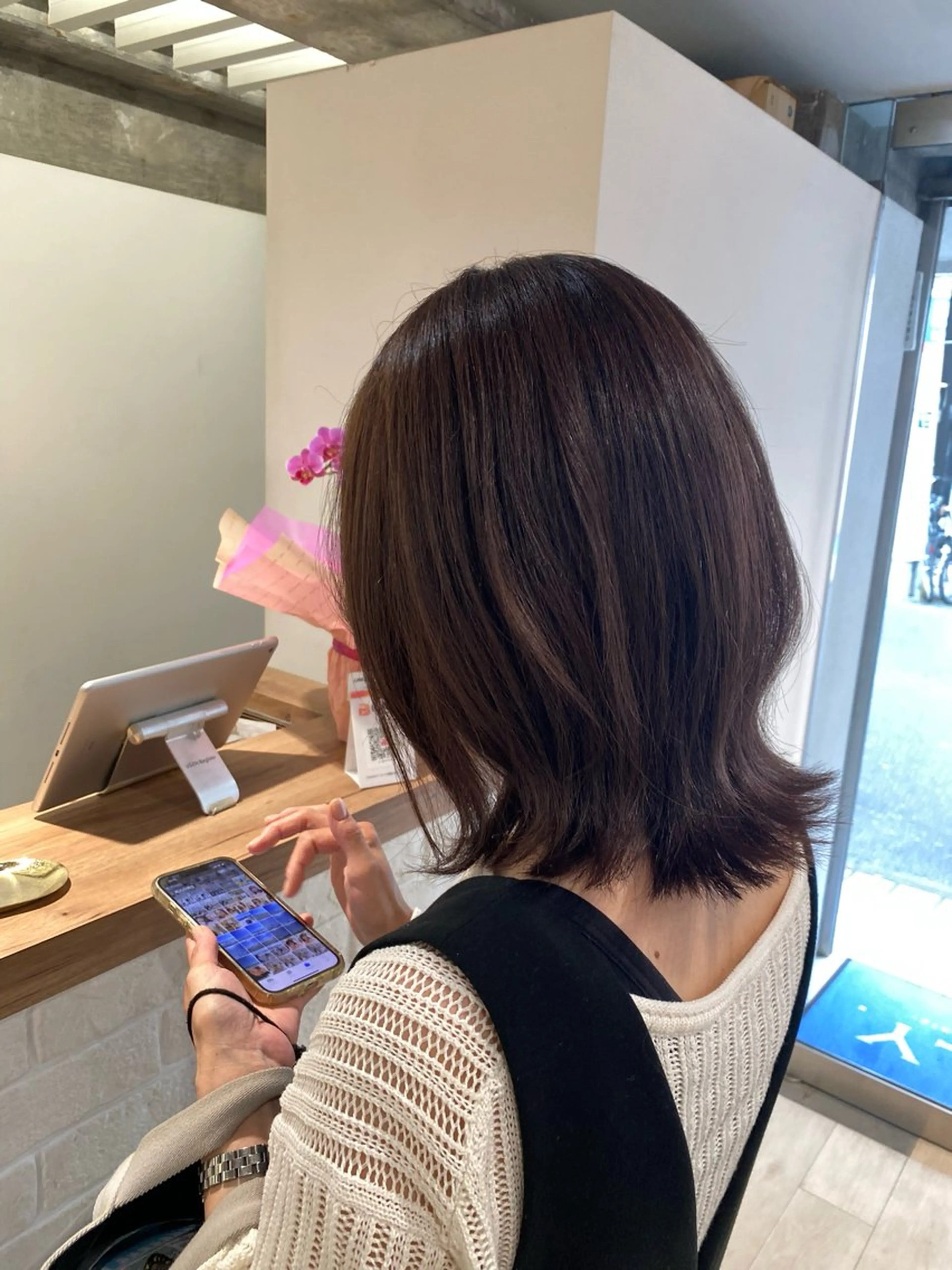 ミディアム カラー ブラウンカラー ナチュラルブラウン 💕当日予約OK ⭕️なおや💕のヘアスタイル