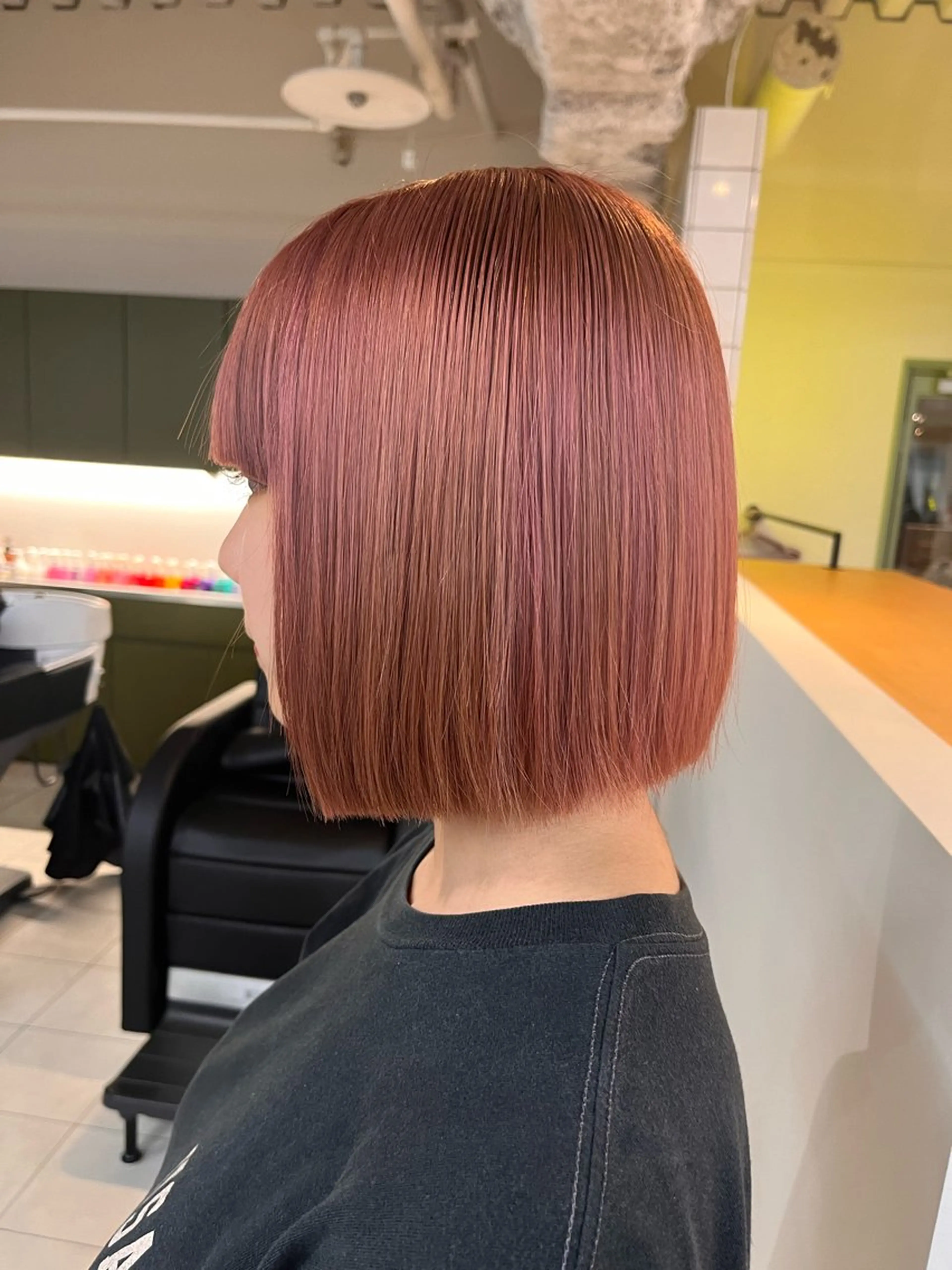 カラー ベージュカラー ブリーチ ピンクカラー ピンクベージュ パーマ/縮毛矯正 /韓国風/佐藤里咲のヘアスタイル