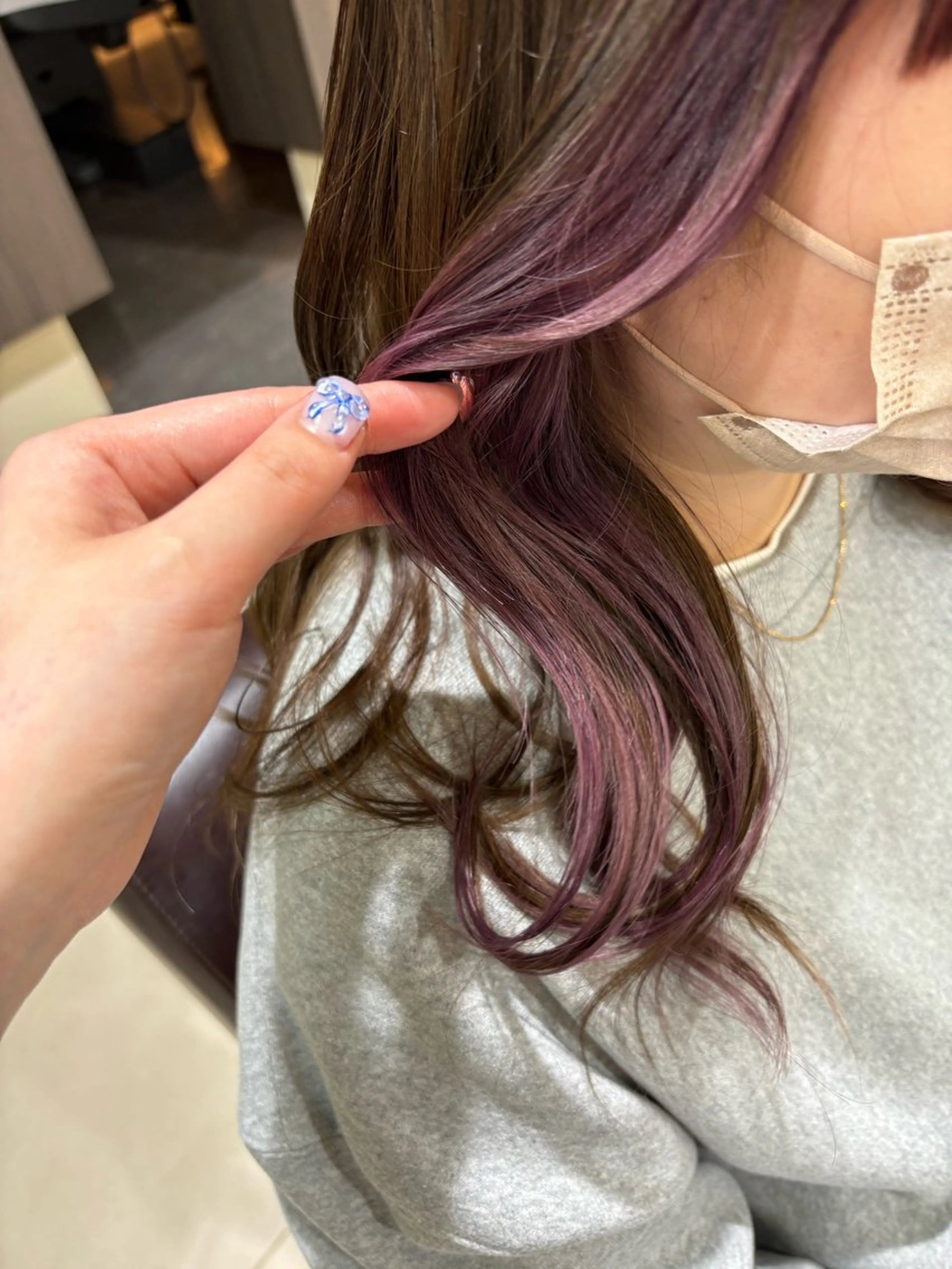 セミロング ヘアカラー ぷつっとボブ/ちゅる ピンク/mika☆のヘアスタイル