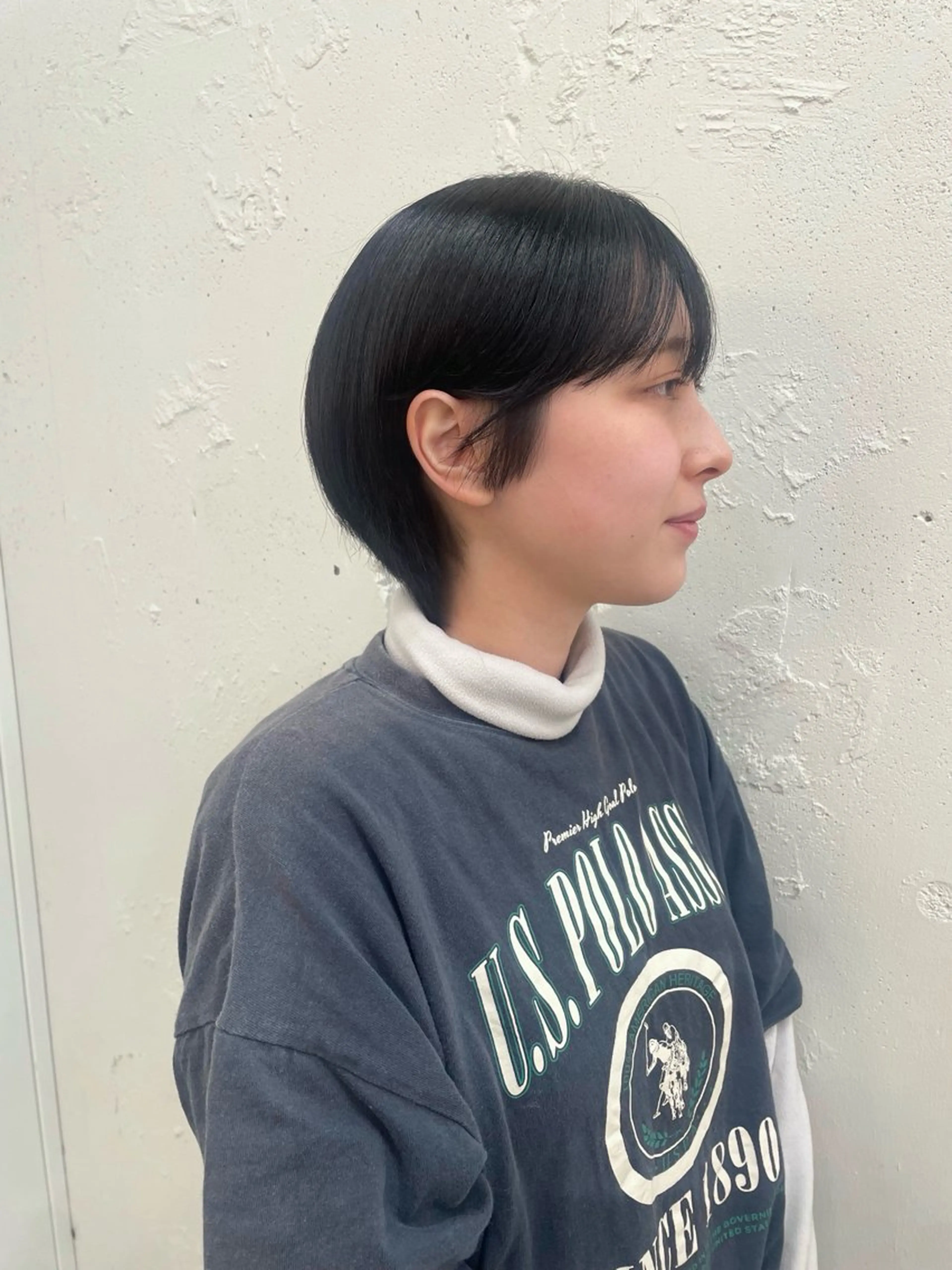 ショート カラー ブルーカラー ブルージュ 透明感カラー ROMMY.所属・ナカノユウ/本厚木/ レイヤーカットのヘアスタイル