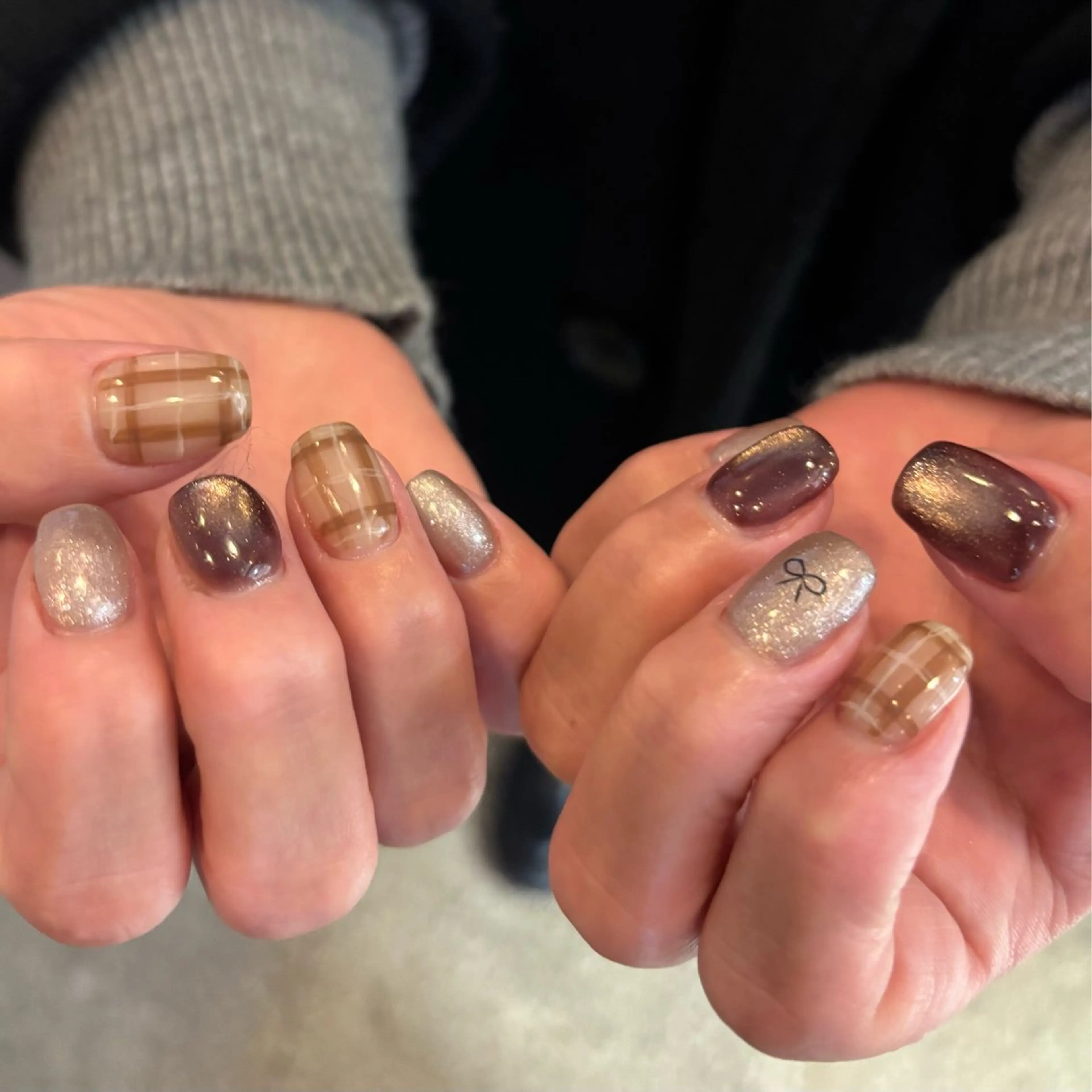 ネイル ブラウン ハンドネイル N° nail_ fuyukaのネイルデザイン