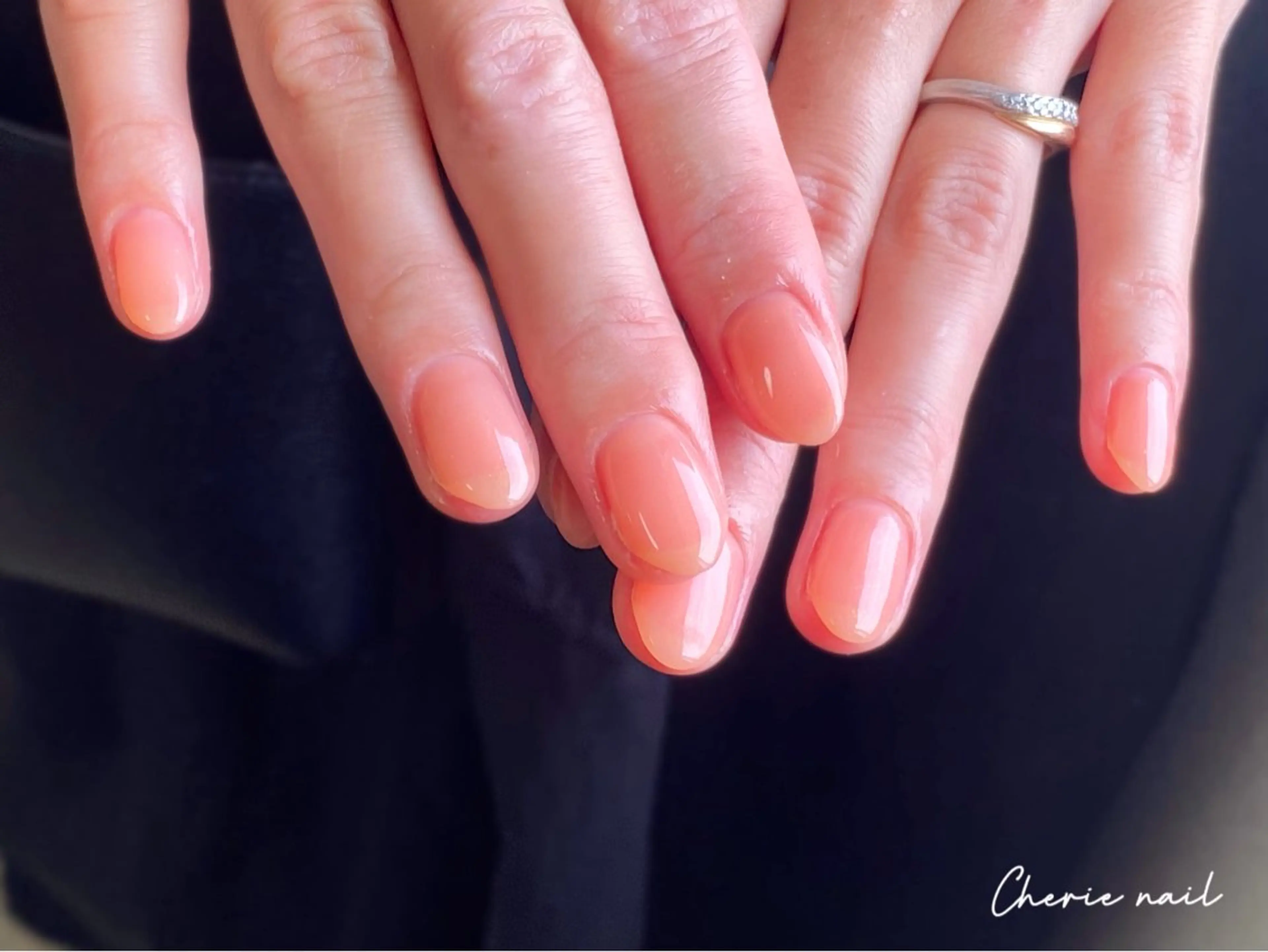 ネイル ジェルネイル オフィスネイル ワンカラーネイル ピンク Cherienail yunaのネイルデザイン