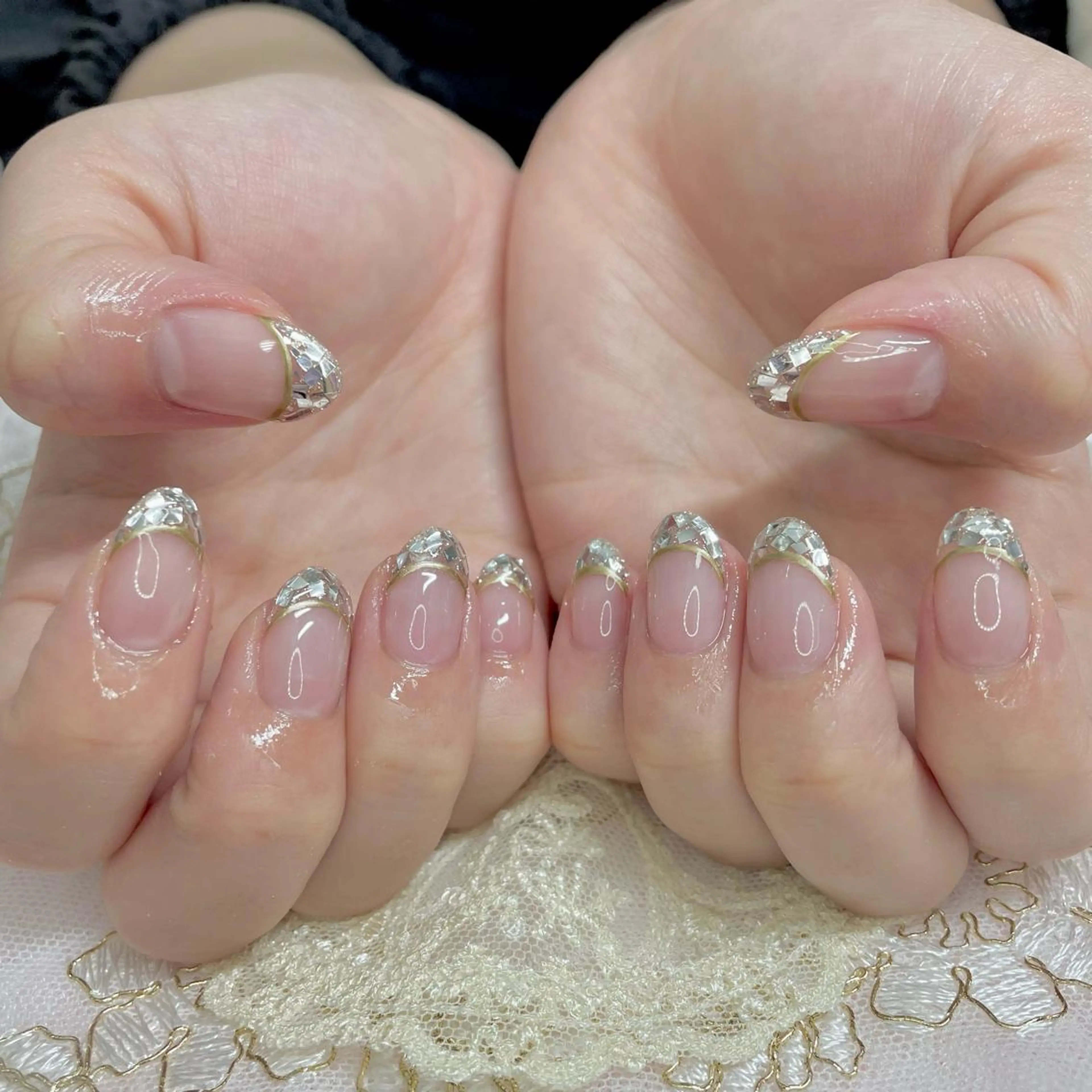 ネイル フレンチネイル ジェルネイル ガラスフレンチ J terrace Nailのネイルデザイン