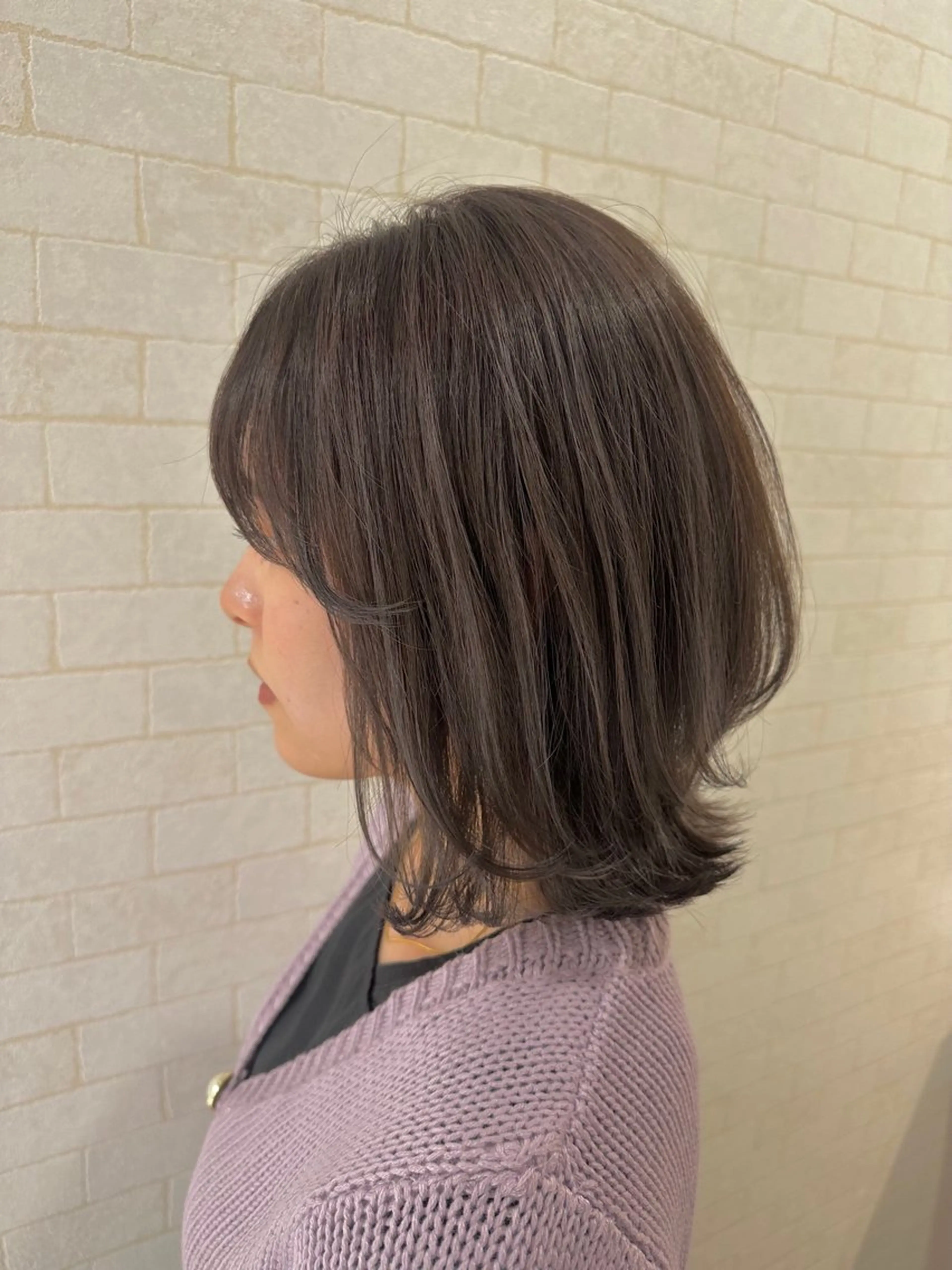 ミディアム 顔まわりレイヤー 顔周りカット 韓国風ヘア レイヤーカット 似合わせカット 大人レイヤー& 透明感カラー💄のヘアスタイル